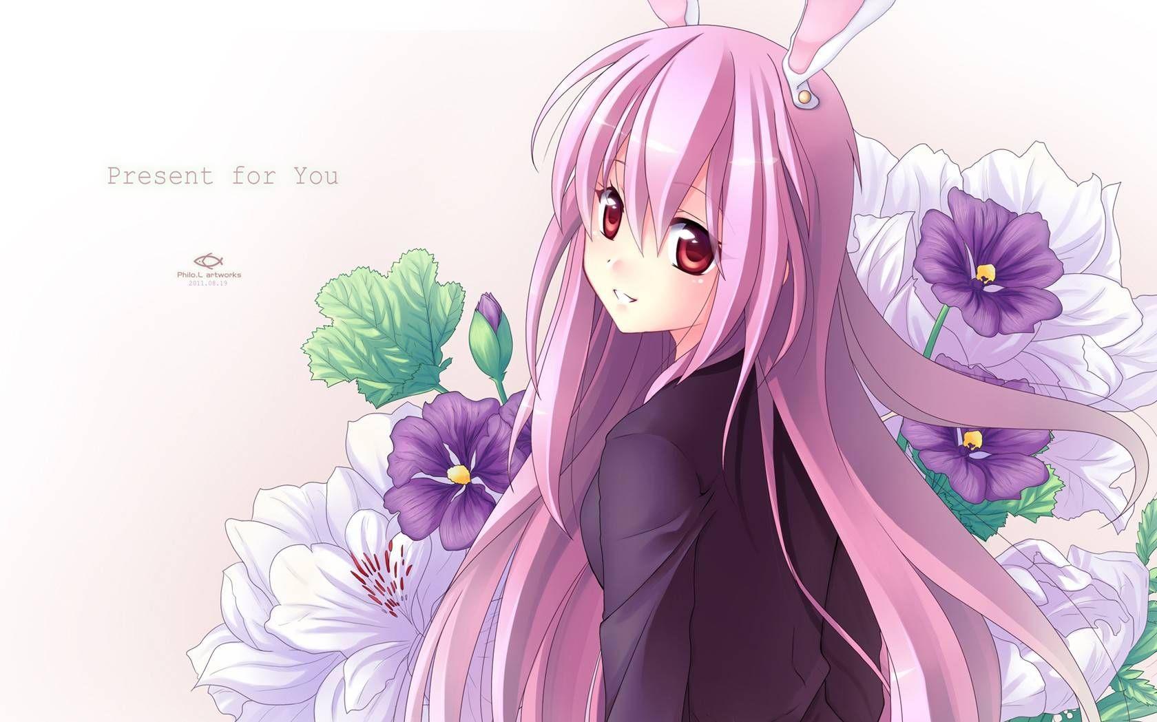 Cute Anime Bunny Girls. Touhou long hair bunny girl & Manga
