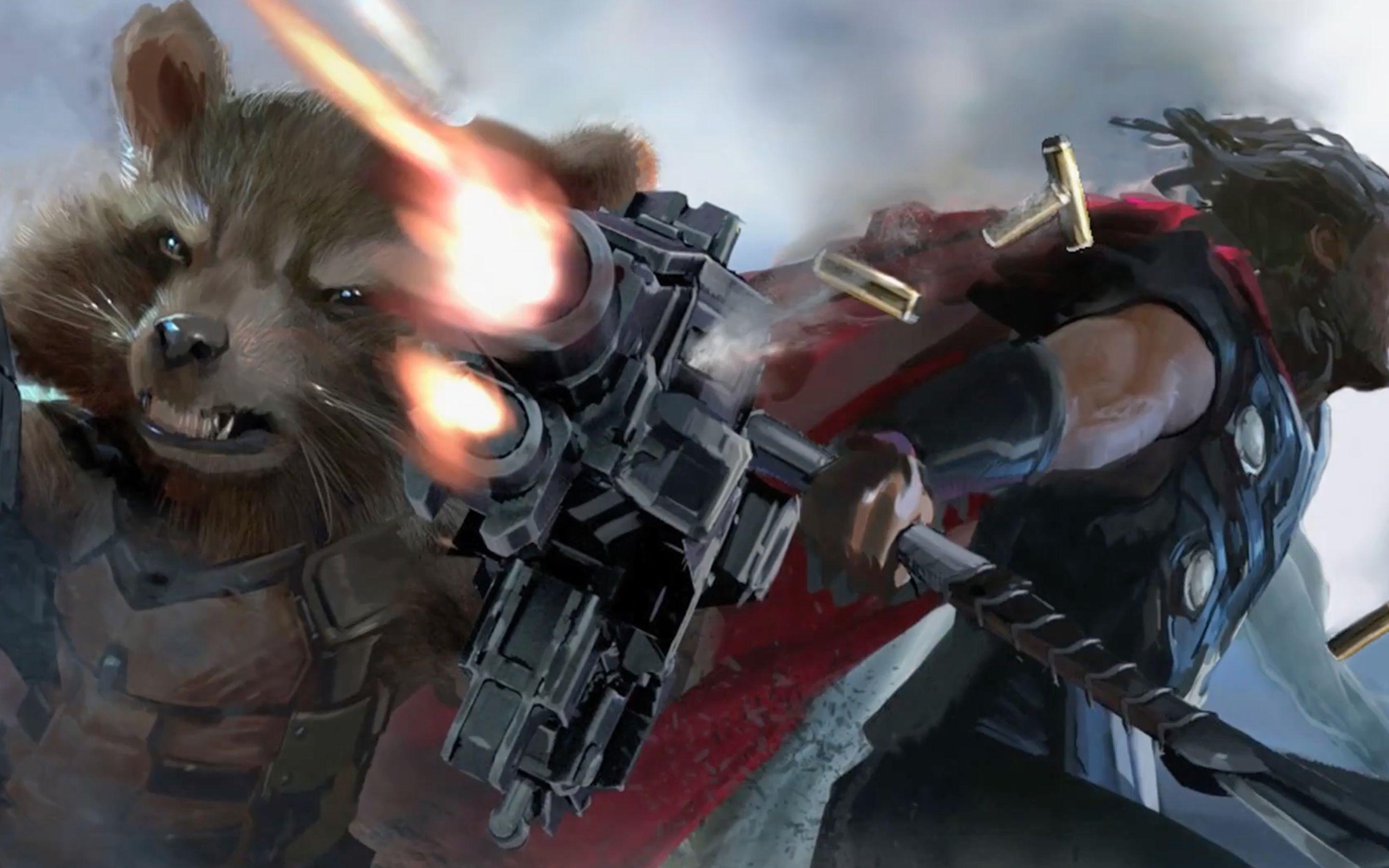 Rocket Raccoon And Thor In Avengers Infinity War Artwork