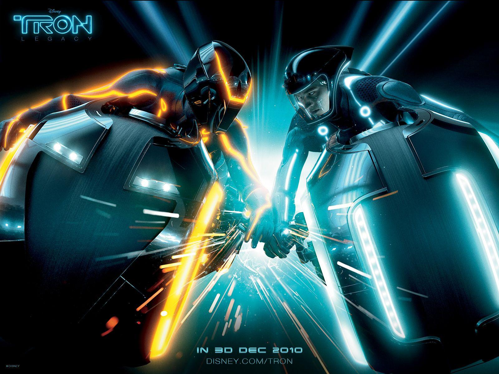 Sam Flynn Light Cycle Crash Tron: Legacy Movie Desktop Wallpaper