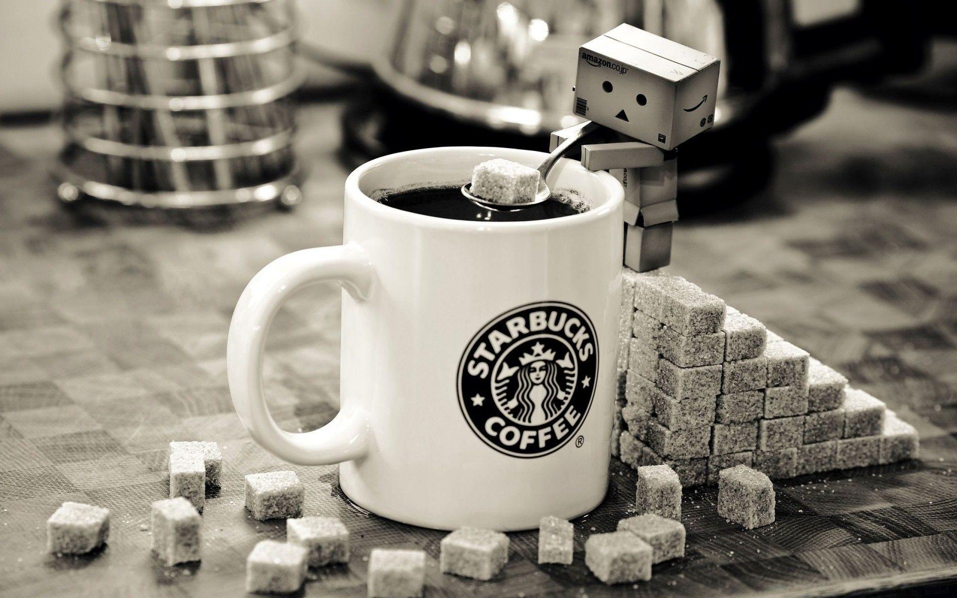 Danbo Starbucks Coffee. Android wallpaper for free