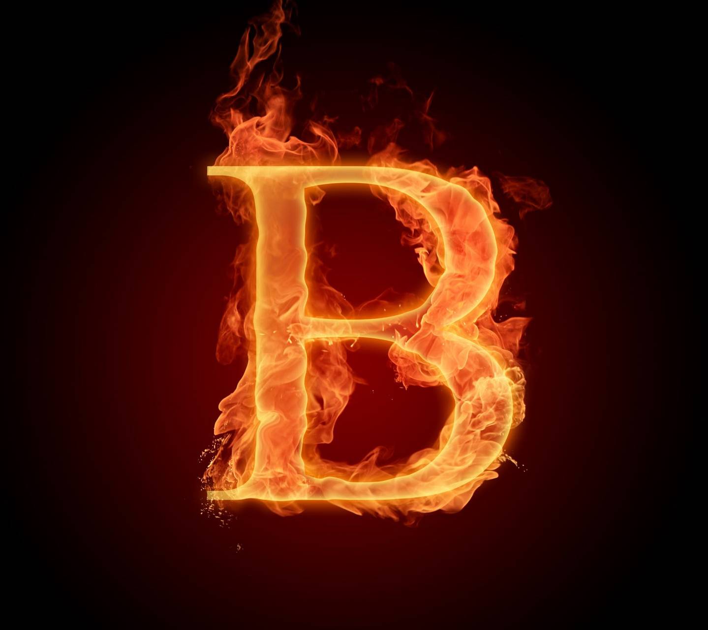 Letter B In Fire HD Wallpaper