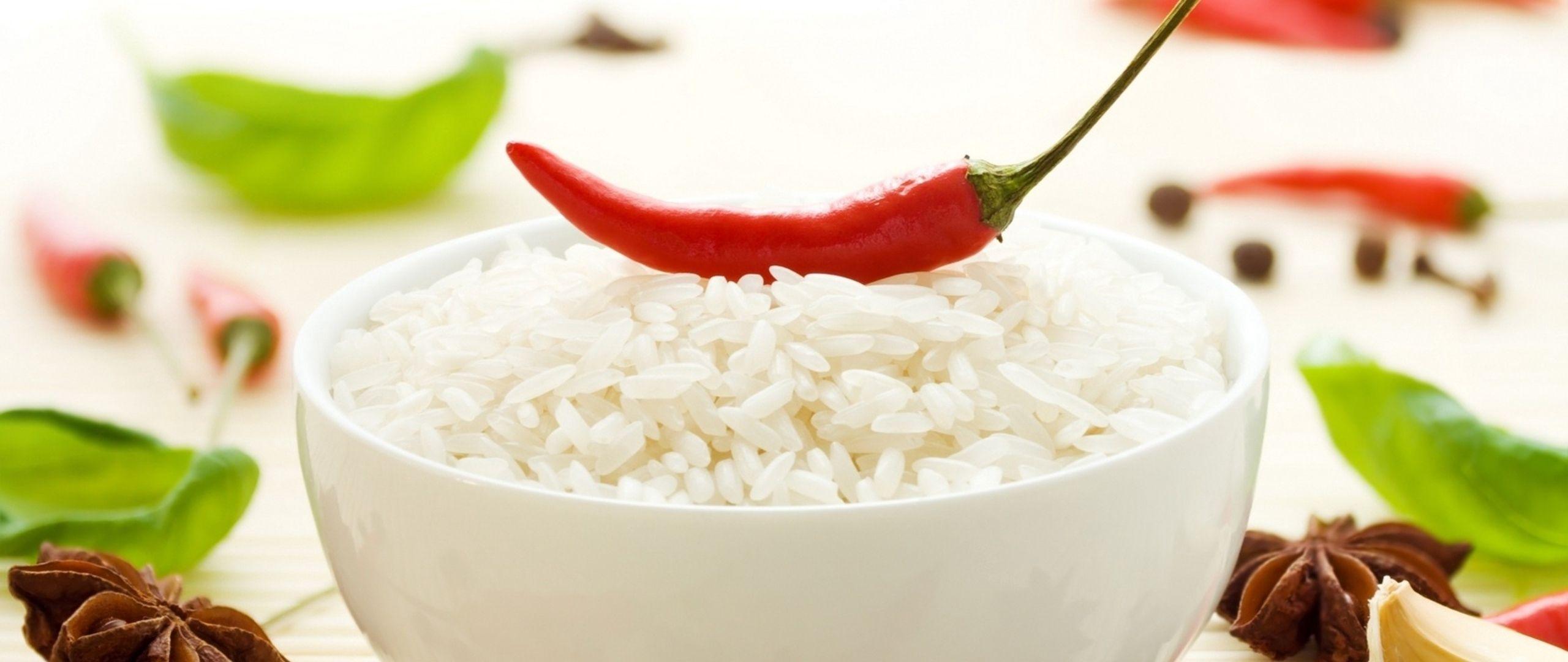 Download wallpaper 2560x1080 rice, pepper, chili, food dual wide