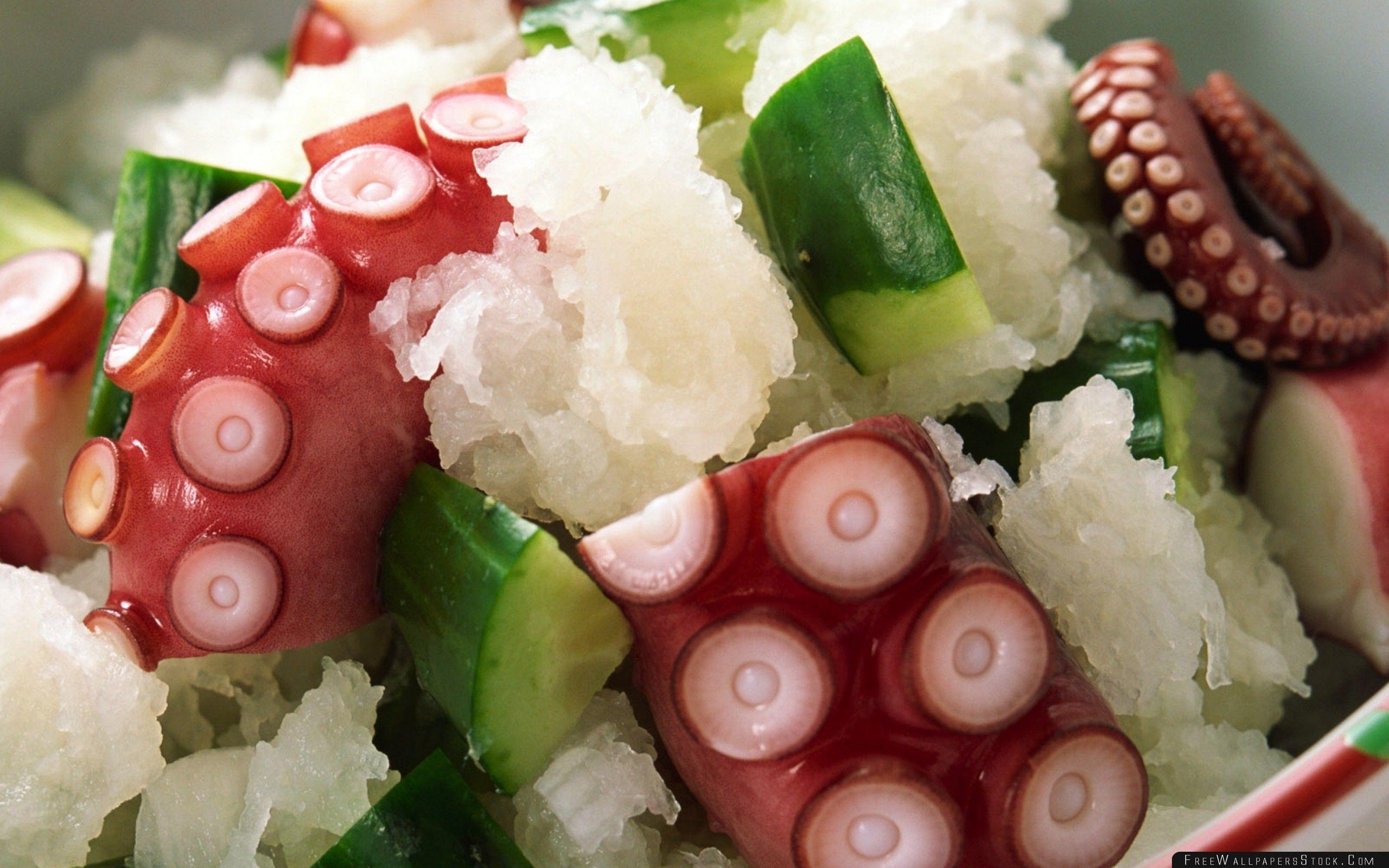 Seafood Octopus Feelers Cucumber Wallpaper