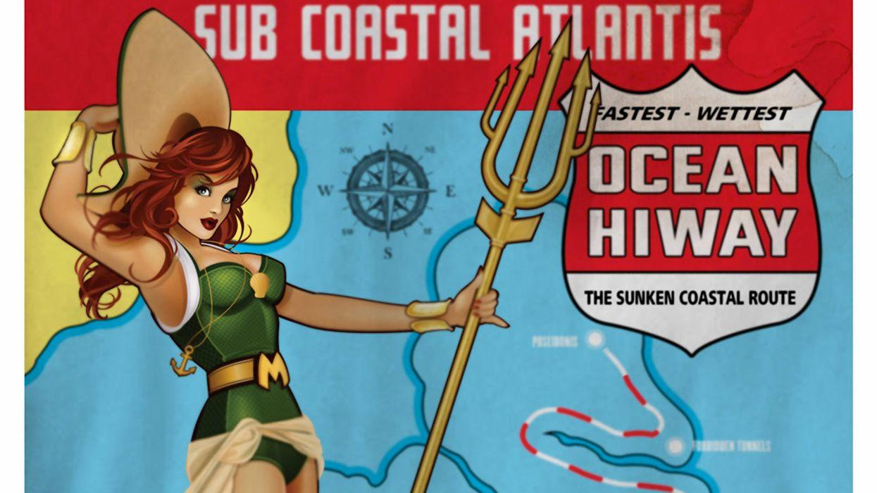 Aquaman Mera Bombshell Dc Comics wallpaperx1440