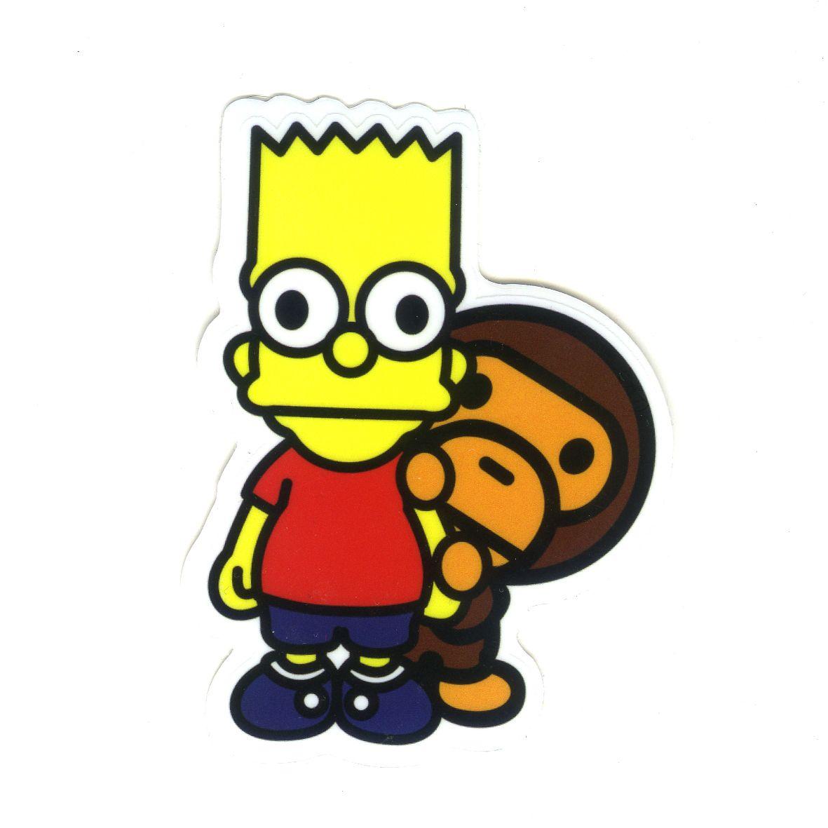Bart Simpson x Baby Milo, Height 8 cm, decal sticker in 2018