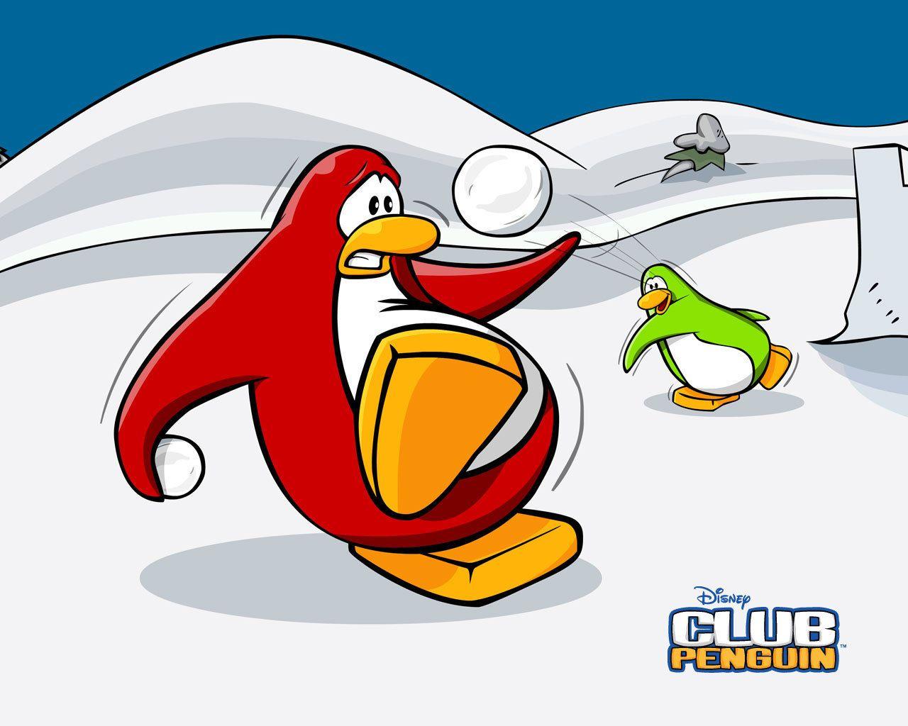 Club Penguin image A funny snowball fight HD wallpaper