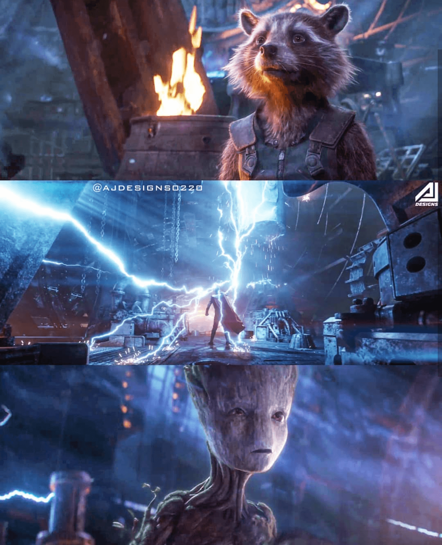 Thor, Rocket & Teenage Groot, Ultra HD Screencap