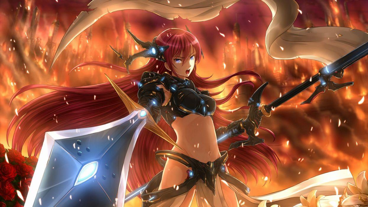 Luka megurine warrior girl anime sword wallpaperx2160