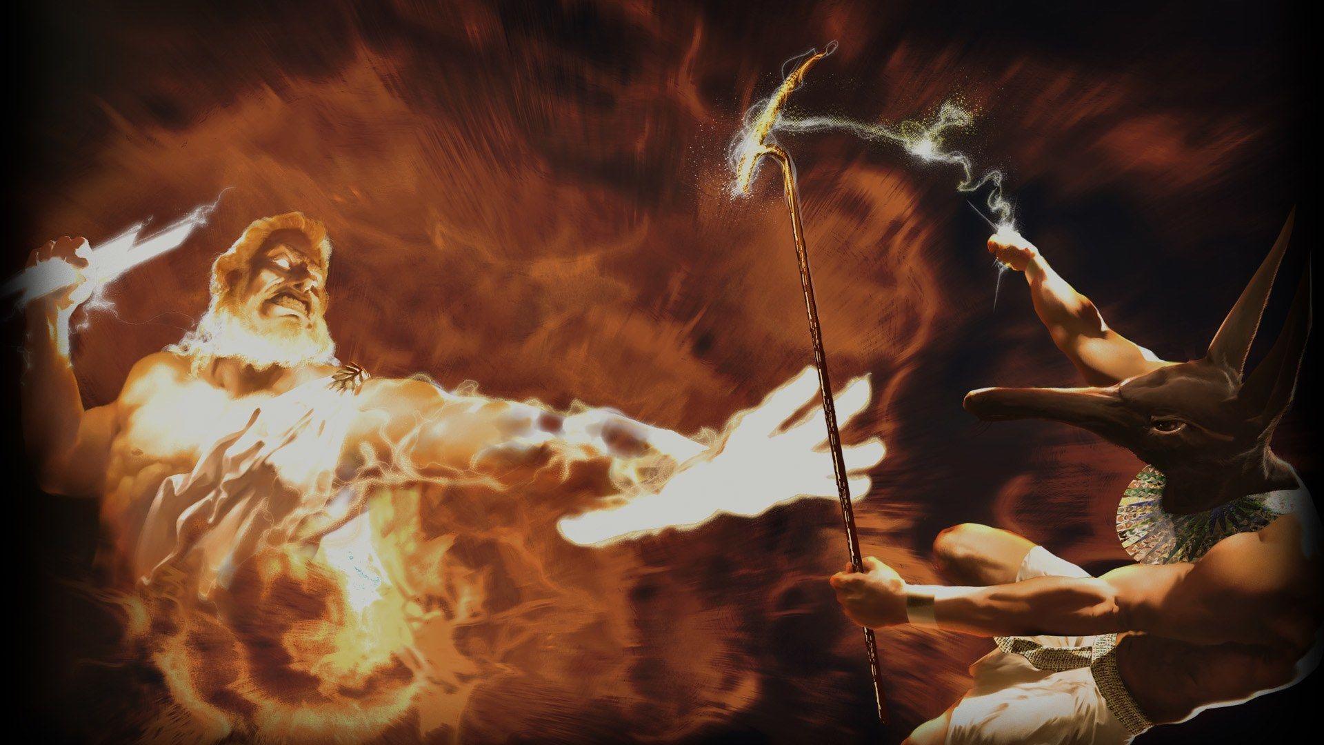 Zeus and Set. Wallpaper from Age of Mythology: Extended Edition