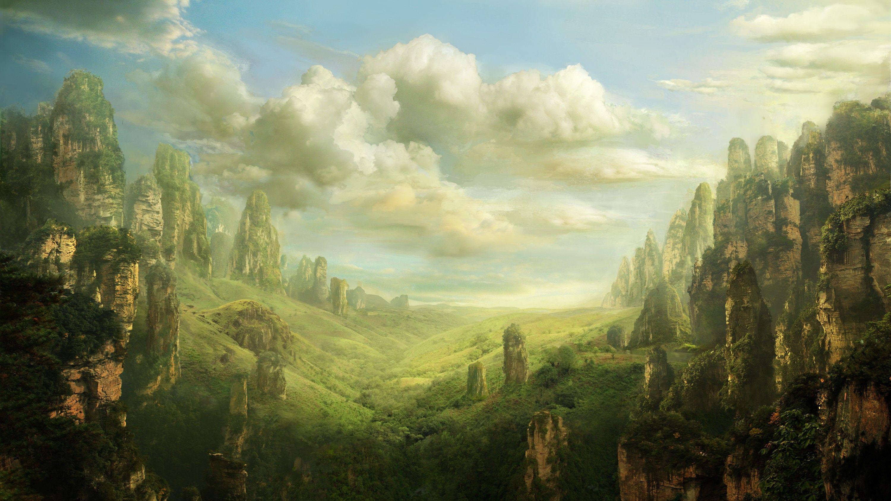 Mountain: Cloud Fantasy Future Mountain Wallpaper For Desktop HD 16