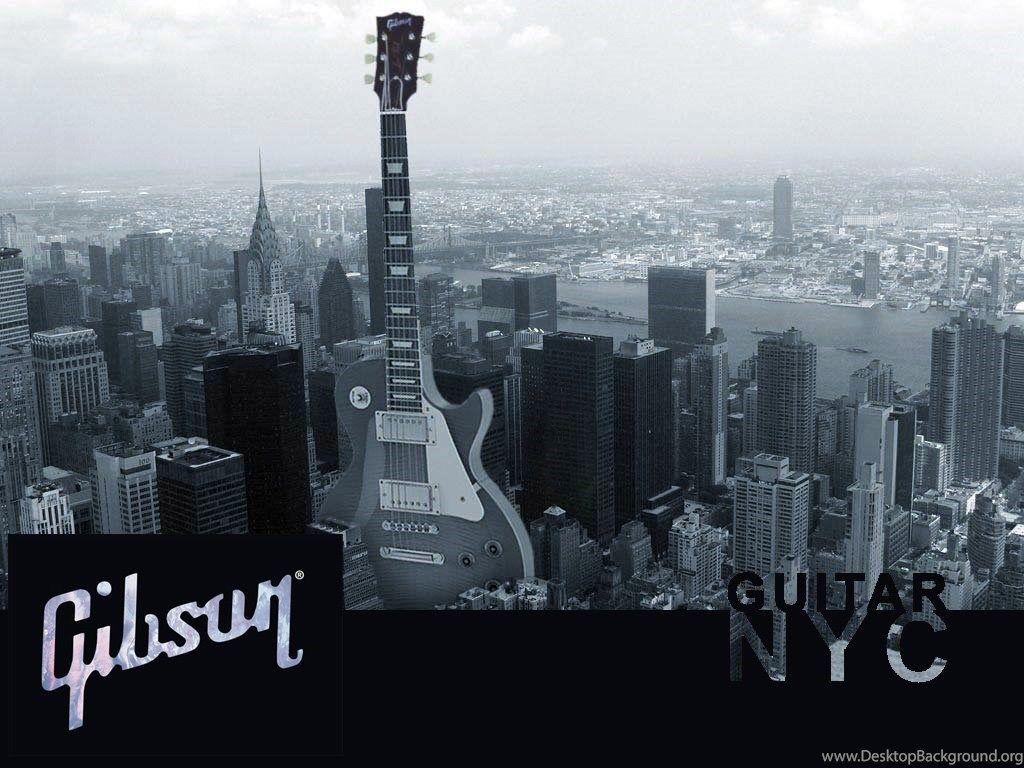 Guitar Wallpaper Gibson Les Paul New York City Effect Cool
