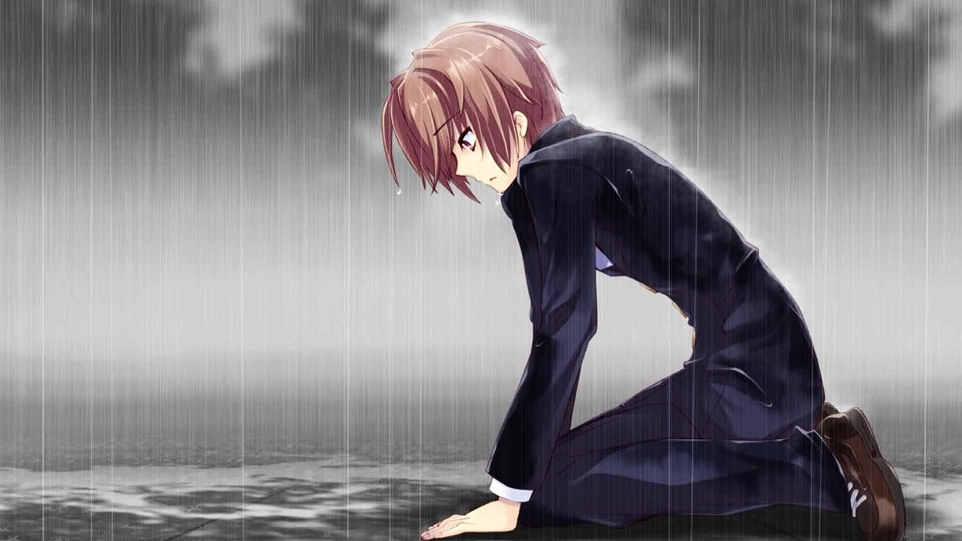 Sad Anime Boy Wallpaper background picture