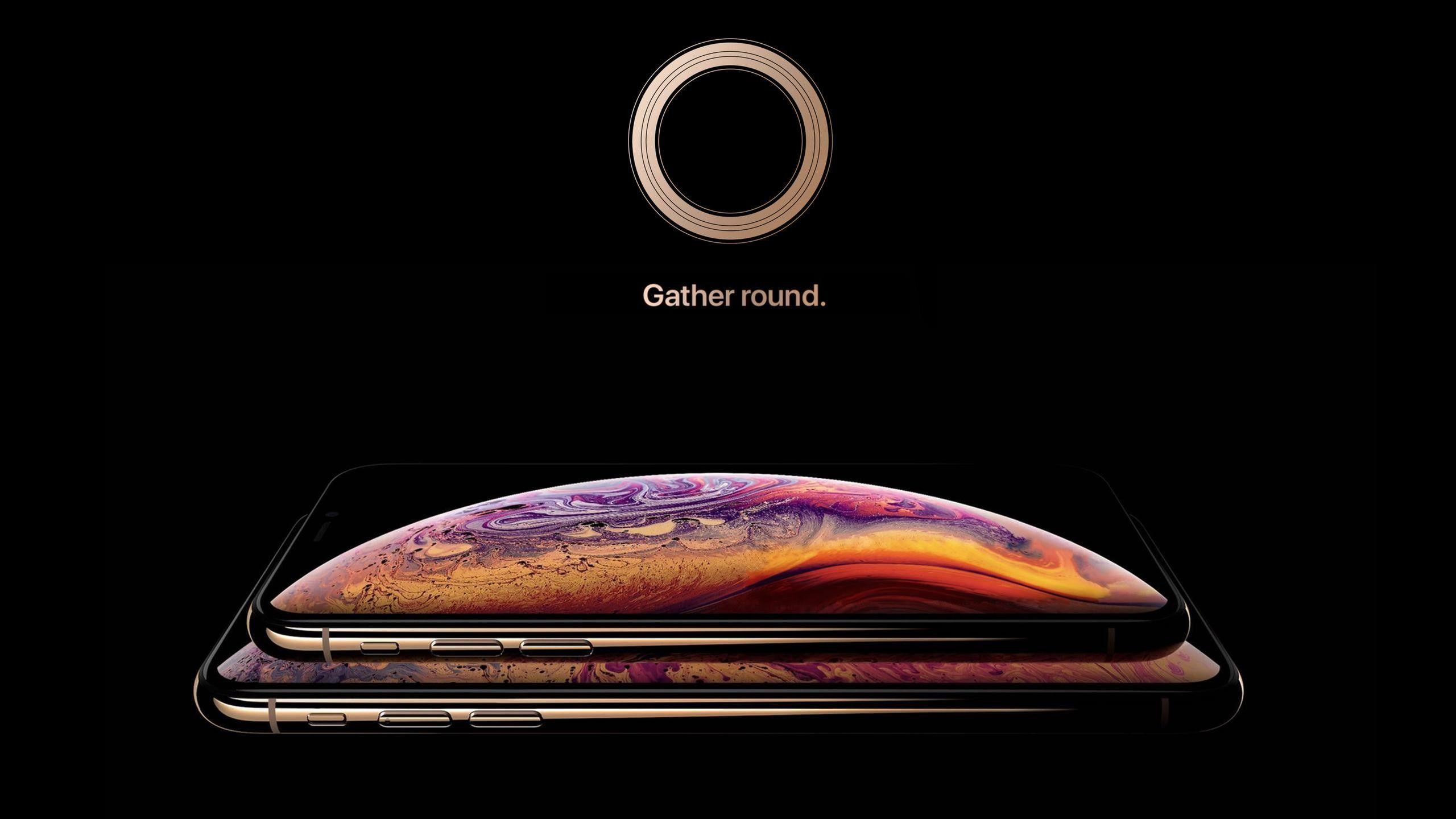 Wallpaper iPhone XS, gold, smartphone, HD, Apple September 2018