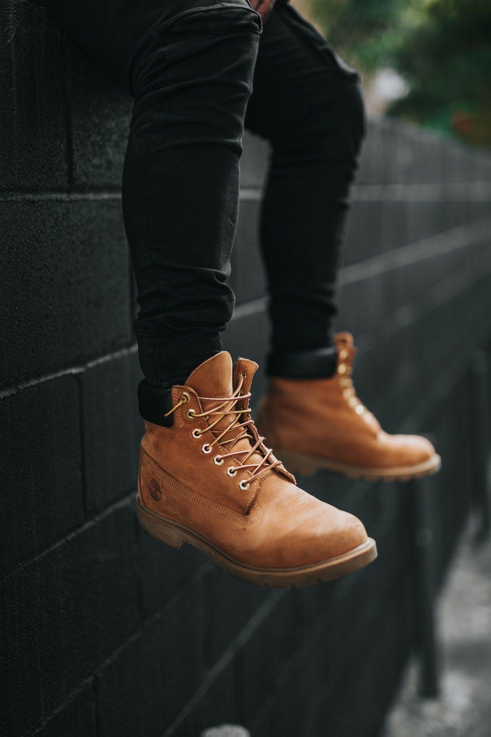 Boots, denim jeans, timberland and timbs HD photo
