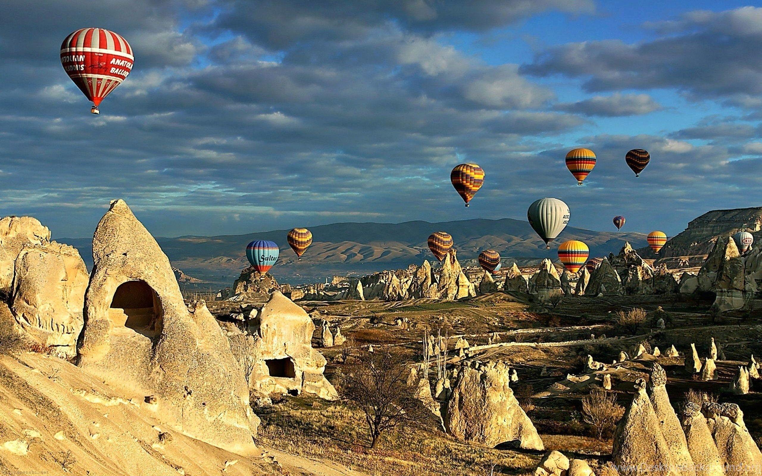 Wallpaper Cappadocia HD Hot Air Balloons Turkey Hi 2560x1600