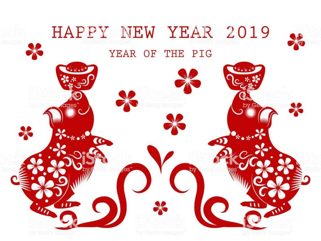 Happy Chinese New Year 2019 Year Of The Pig Stock Vector Art & More