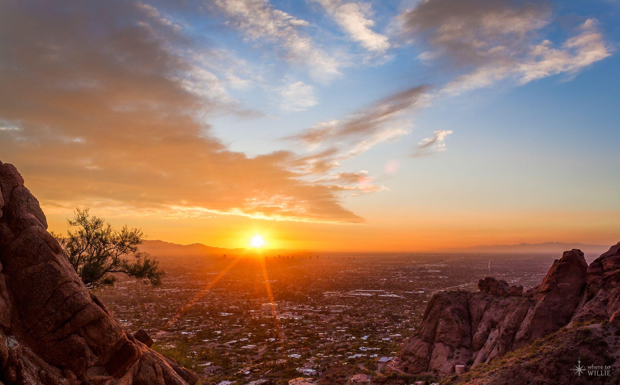Sunset Skyline Phoenix Arizona Desert Wallpaper