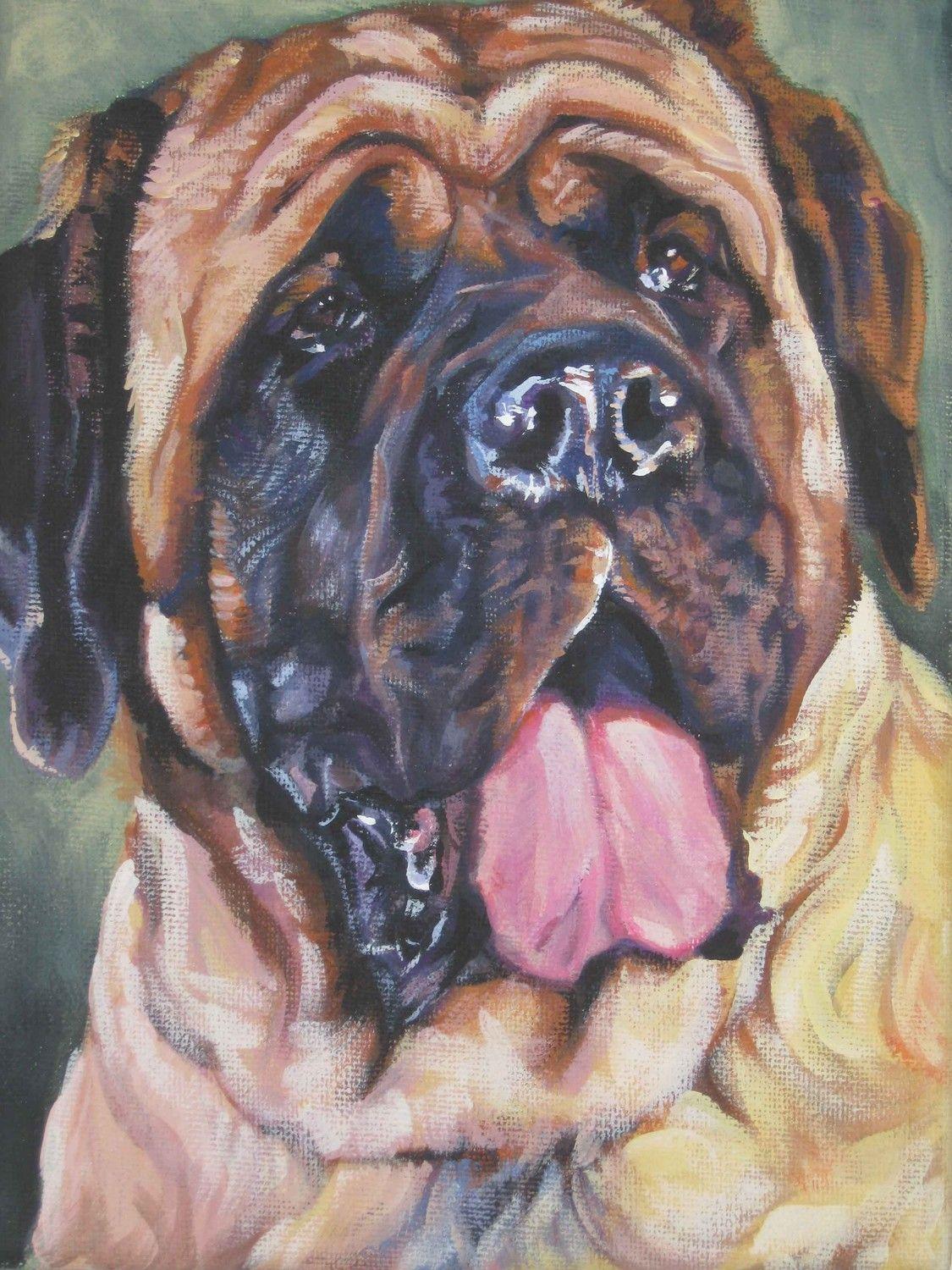 English Mastiff dog drawing photo and wallpaper. Beautiful English