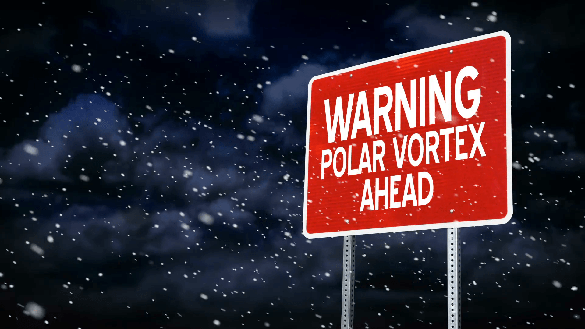 A polar vortex road sign background title plate. Stock Video Footage