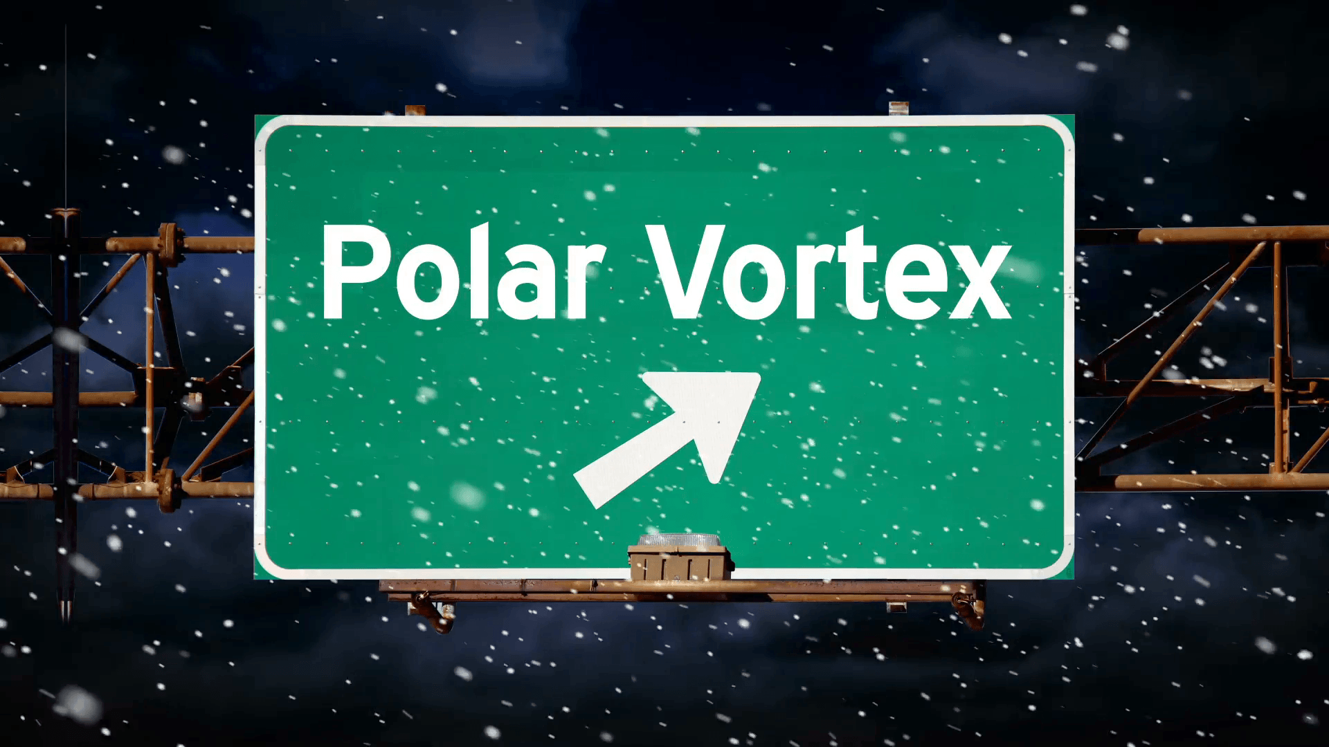 A polar vortex road sign title plate. Stock Video Footage
