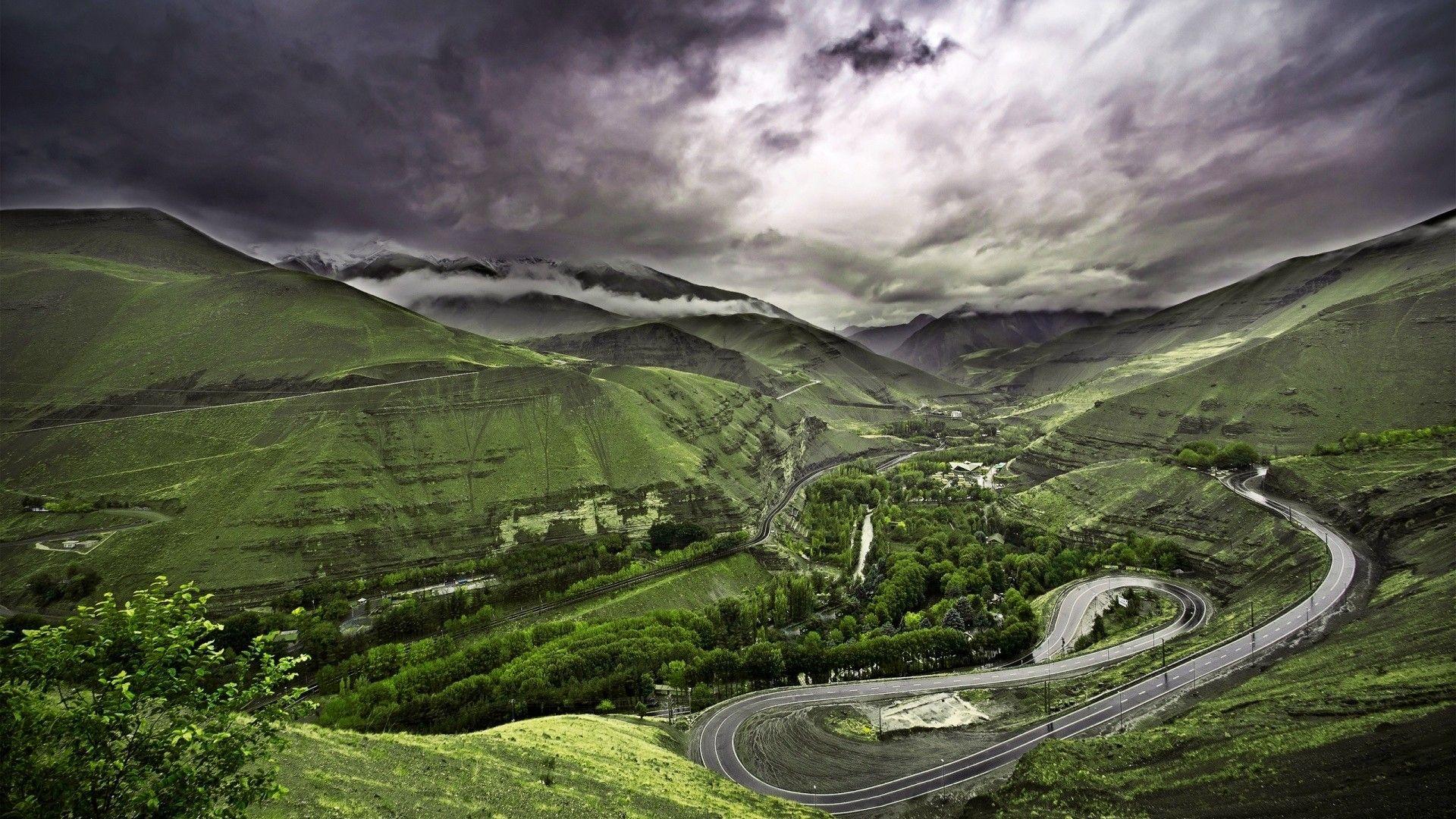 Fog, Mountain road wallpaper and image, picture, photo