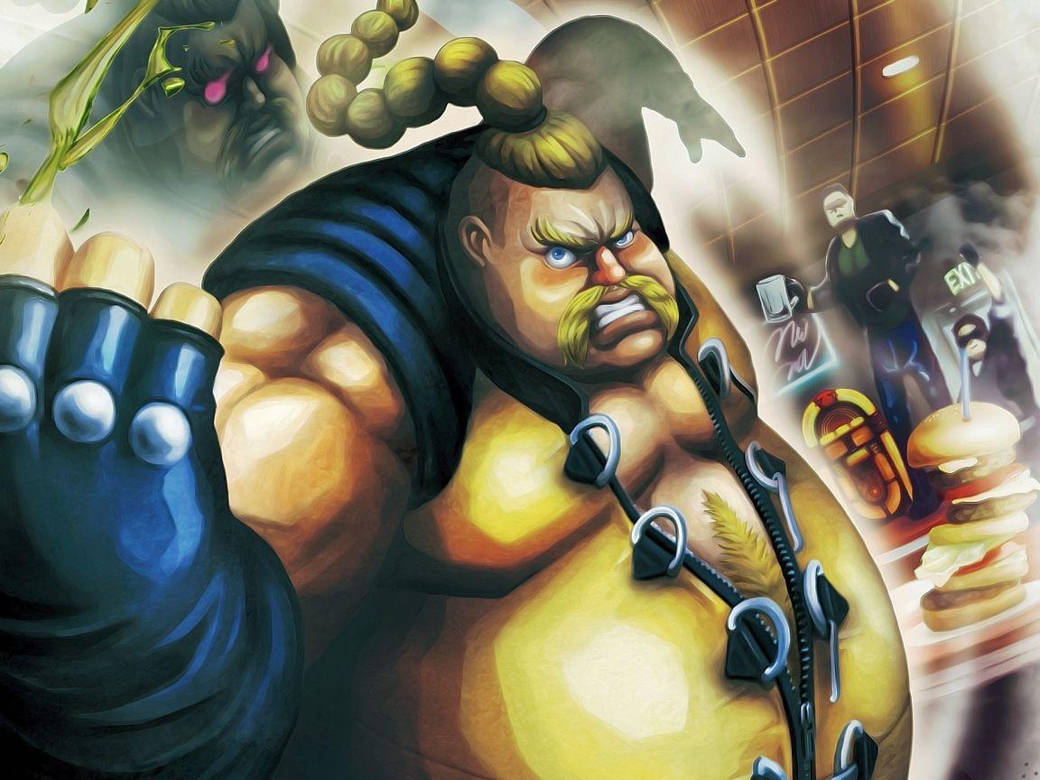 Download wallpaper 1152x864 street fighter x tekken, rufus, fat