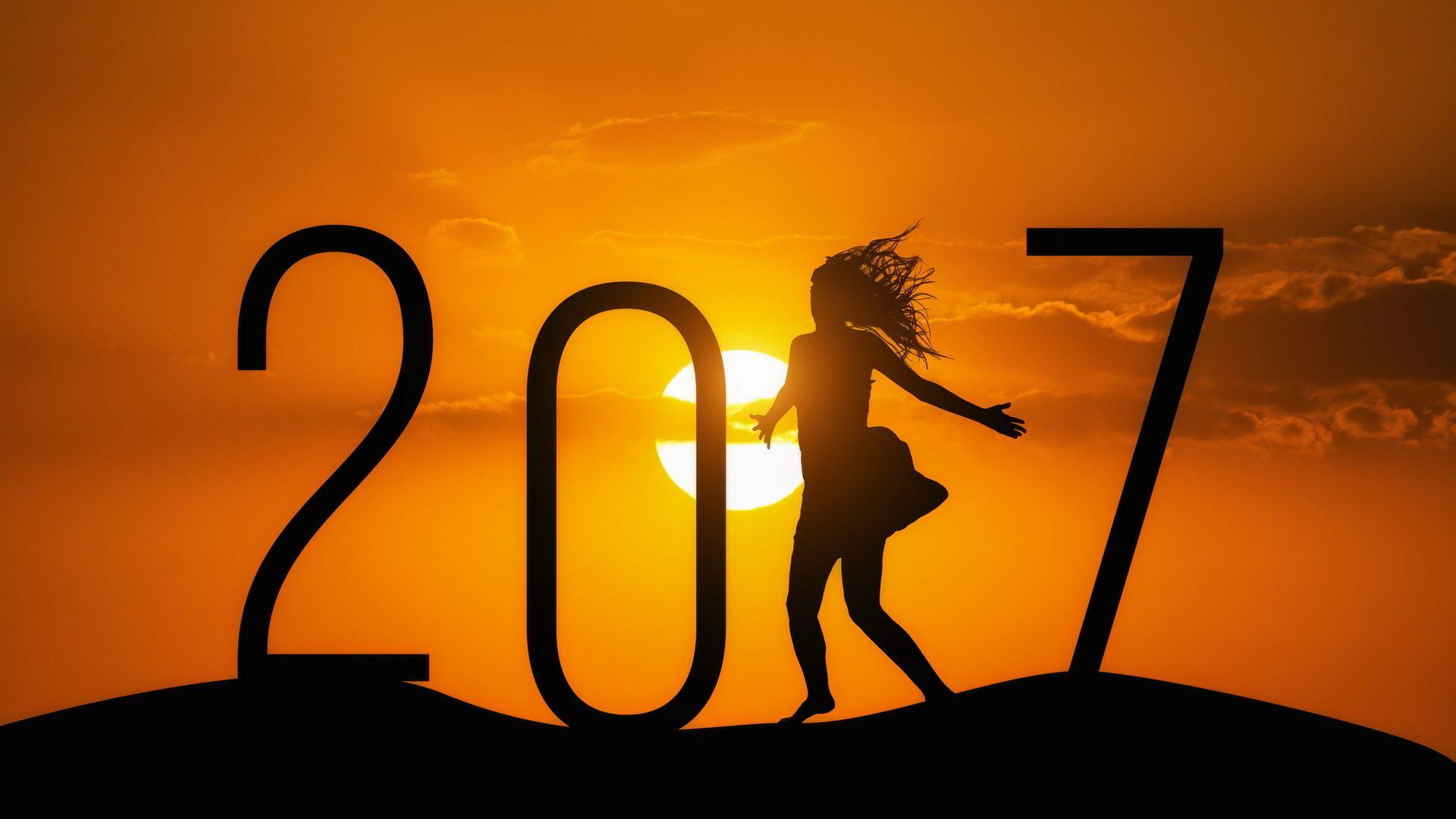 New Year Silhouette Girl Wallpaper 11900
