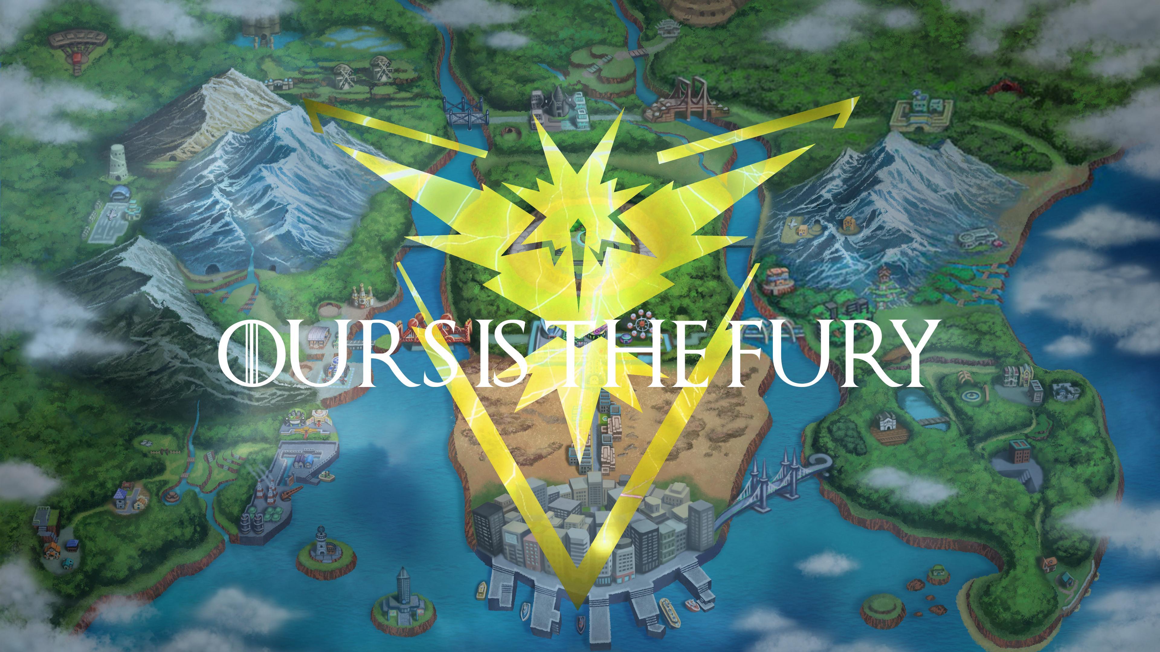 Wallpaper Ours is the Fury, Pokemon Go, Team Instinct, Team