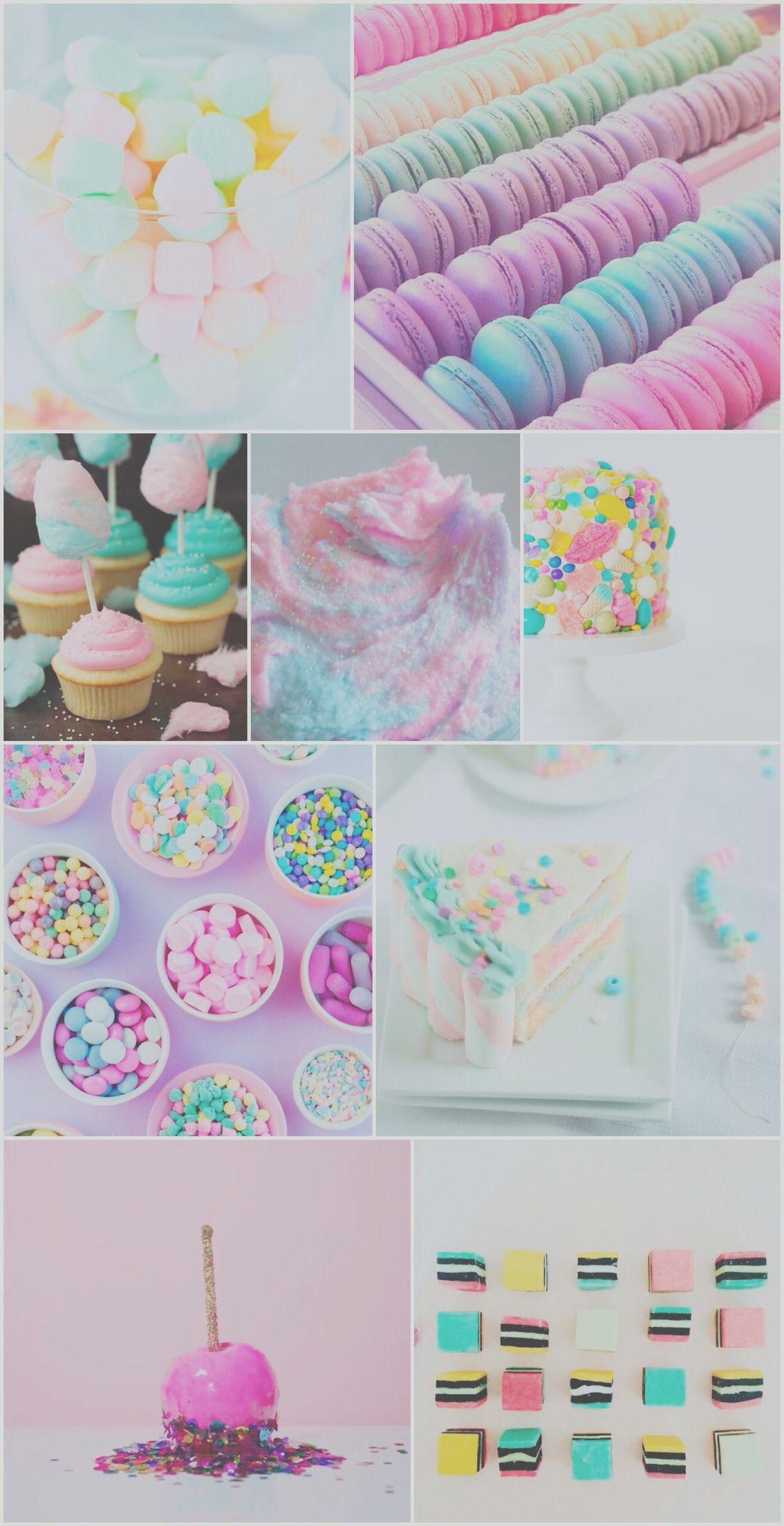 Sweet treats wallpaper, background, iPhone, android, cake, pretty, candy, sweets, floss, pastel, col. Aesthetic pastel wallpaper, Birthday wallpaper, Pretty candy