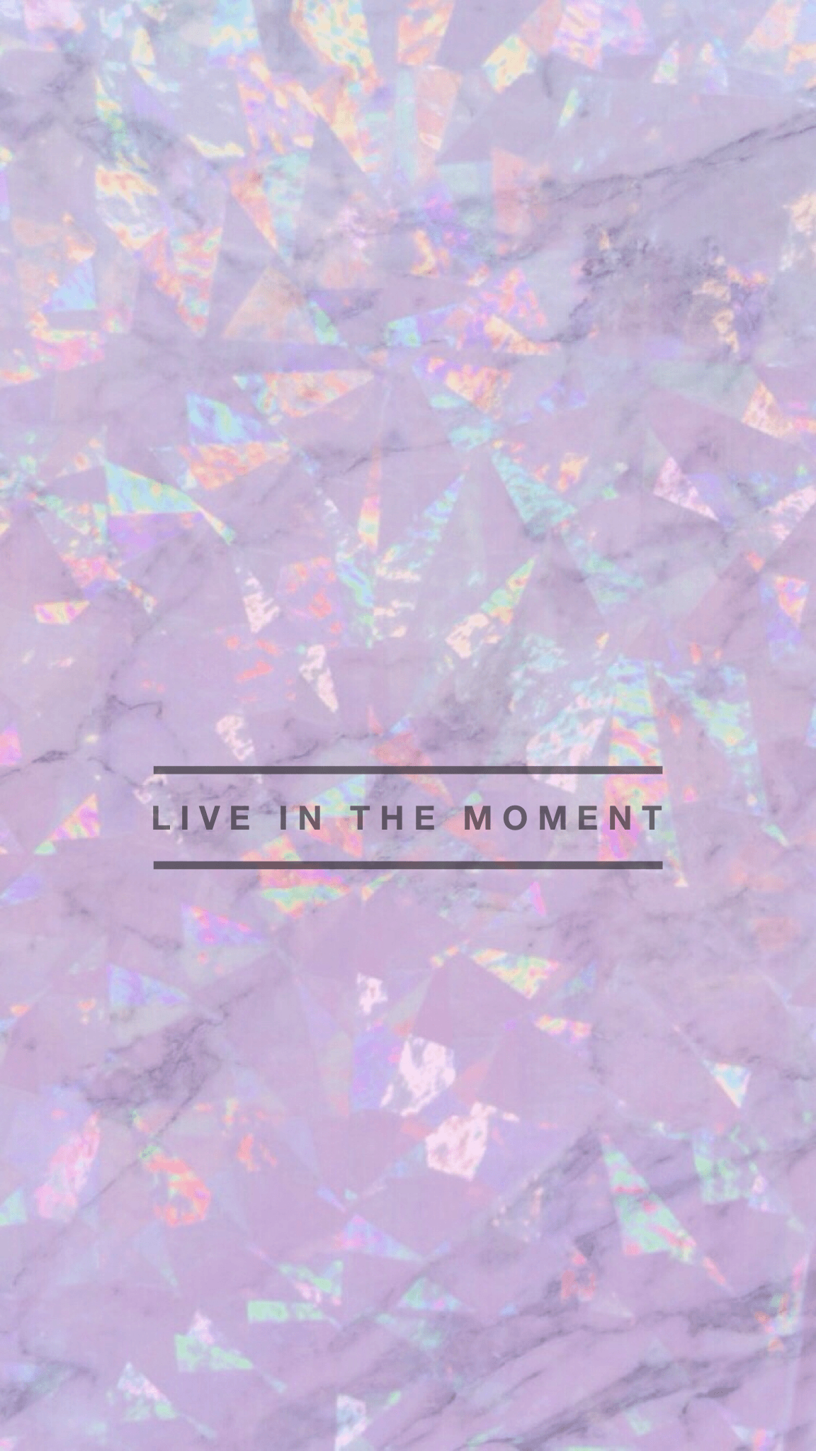 Live in the moment marble iridescent wallpaper, backgrounds