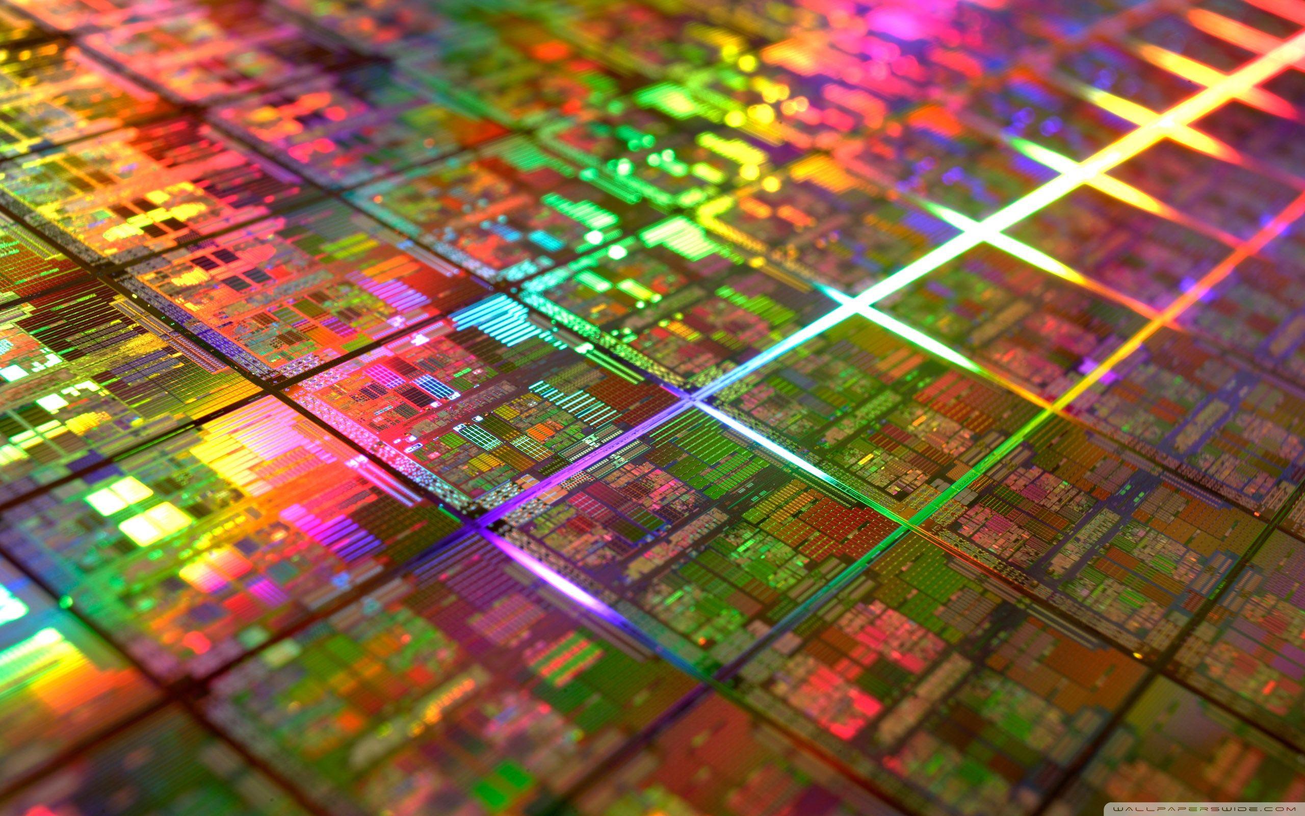 Iridescent Microchips Ultra HD Desktop Background Wallpaper for 4K