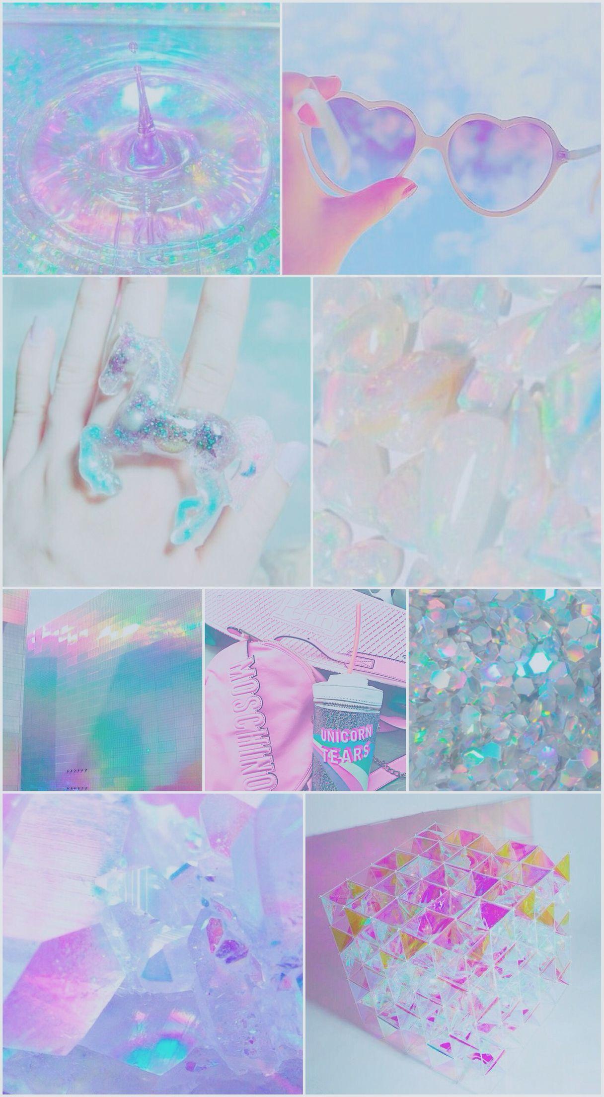 iridescent, wallpaper, background, iPhone, android, unicorn, blue
