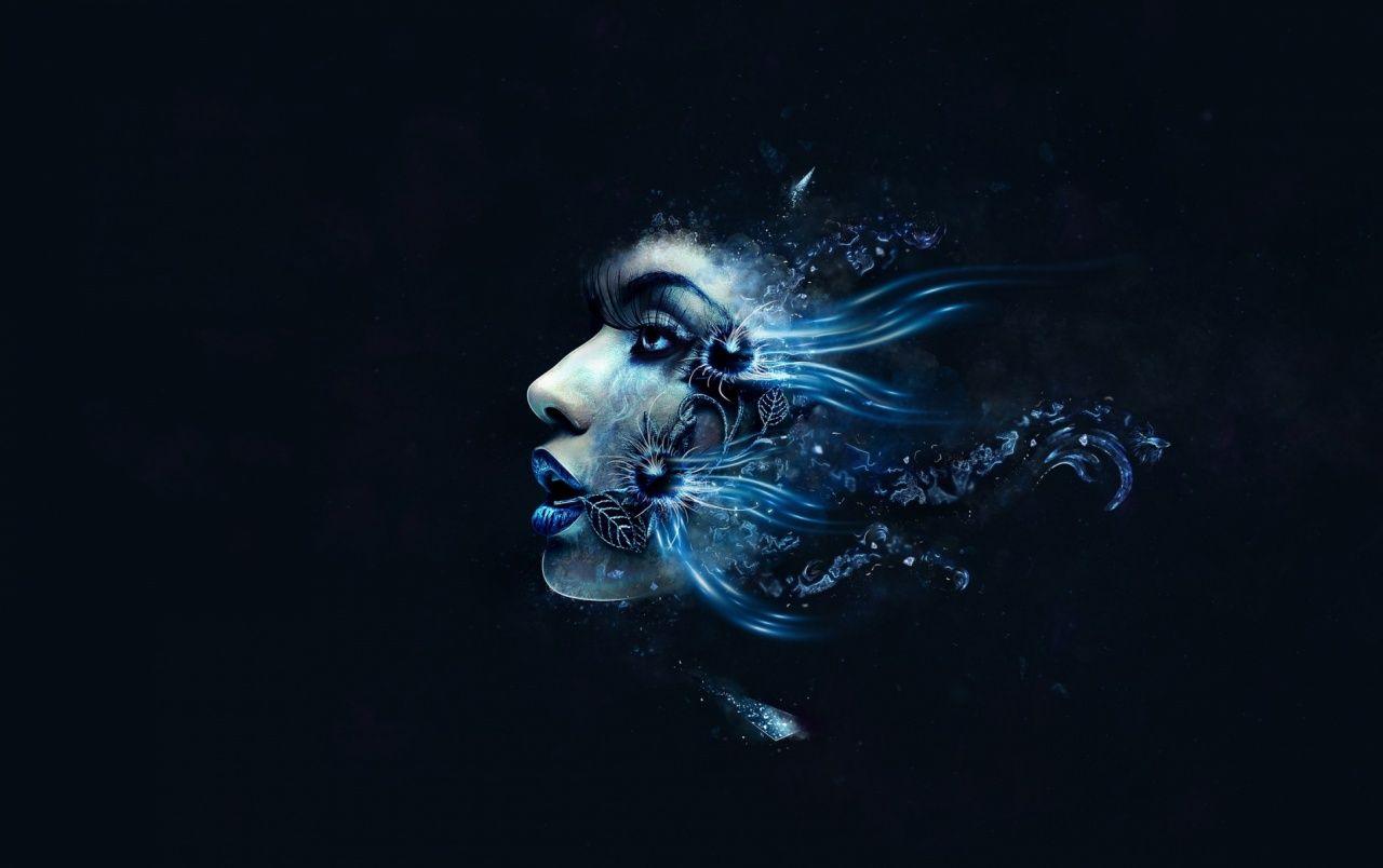 Woman Face Blue Exhale wallpaper. Woman Face Blue Exhale