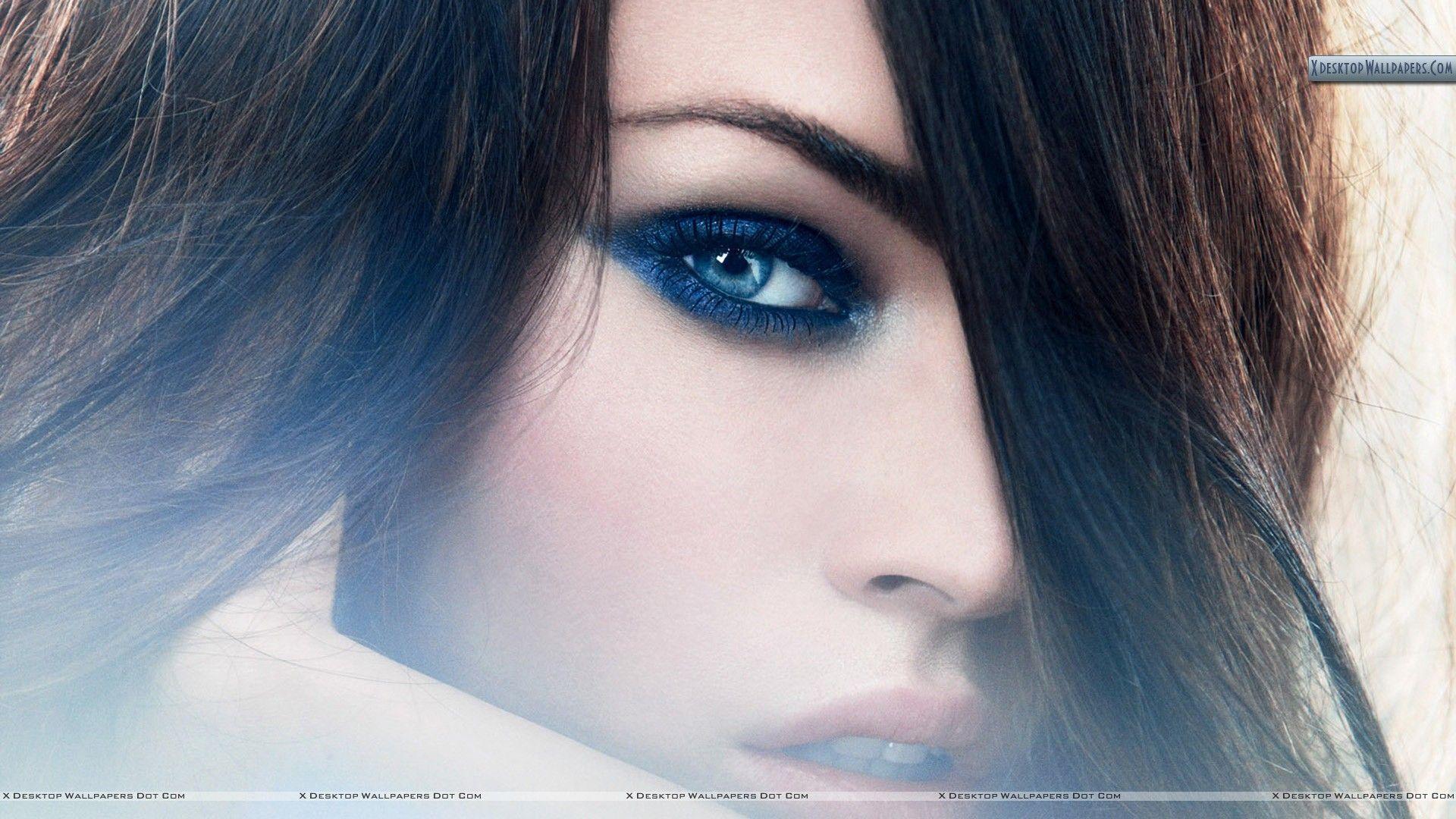 Megan Fox Face Closeup & Blue Eye Wallpaper