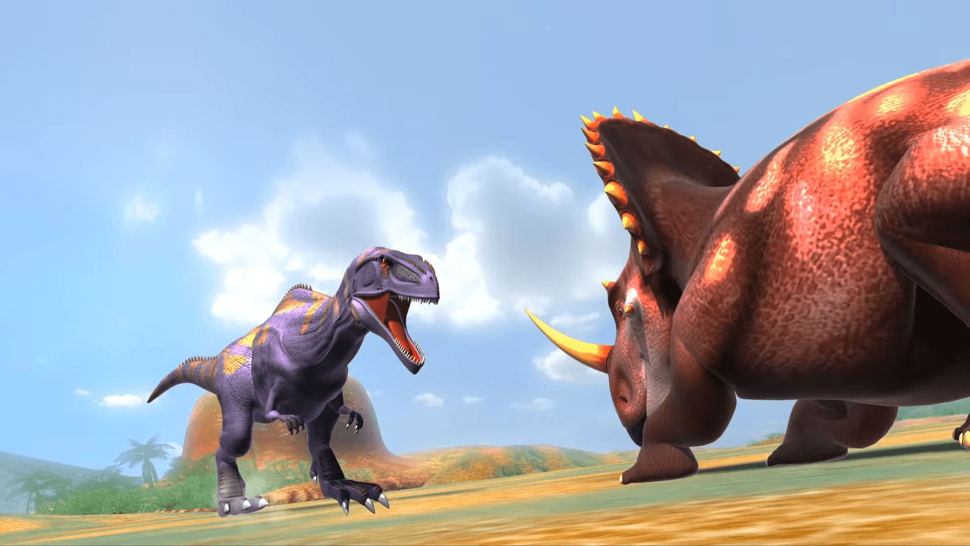 Giganotosaurus vs Centrosaurus. Dinosaurs Battle World Championship