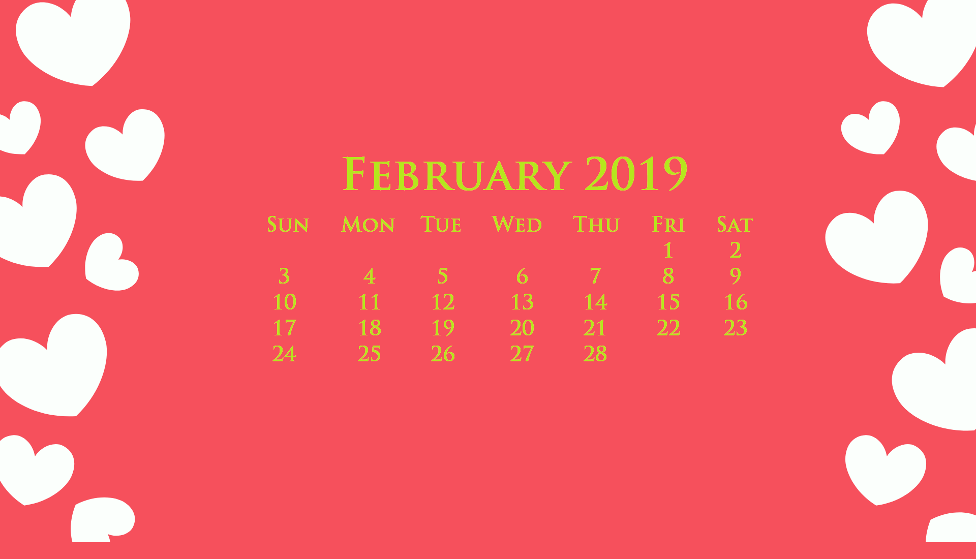 February 2019 Calendar Wallpapers Wallpaper Cave