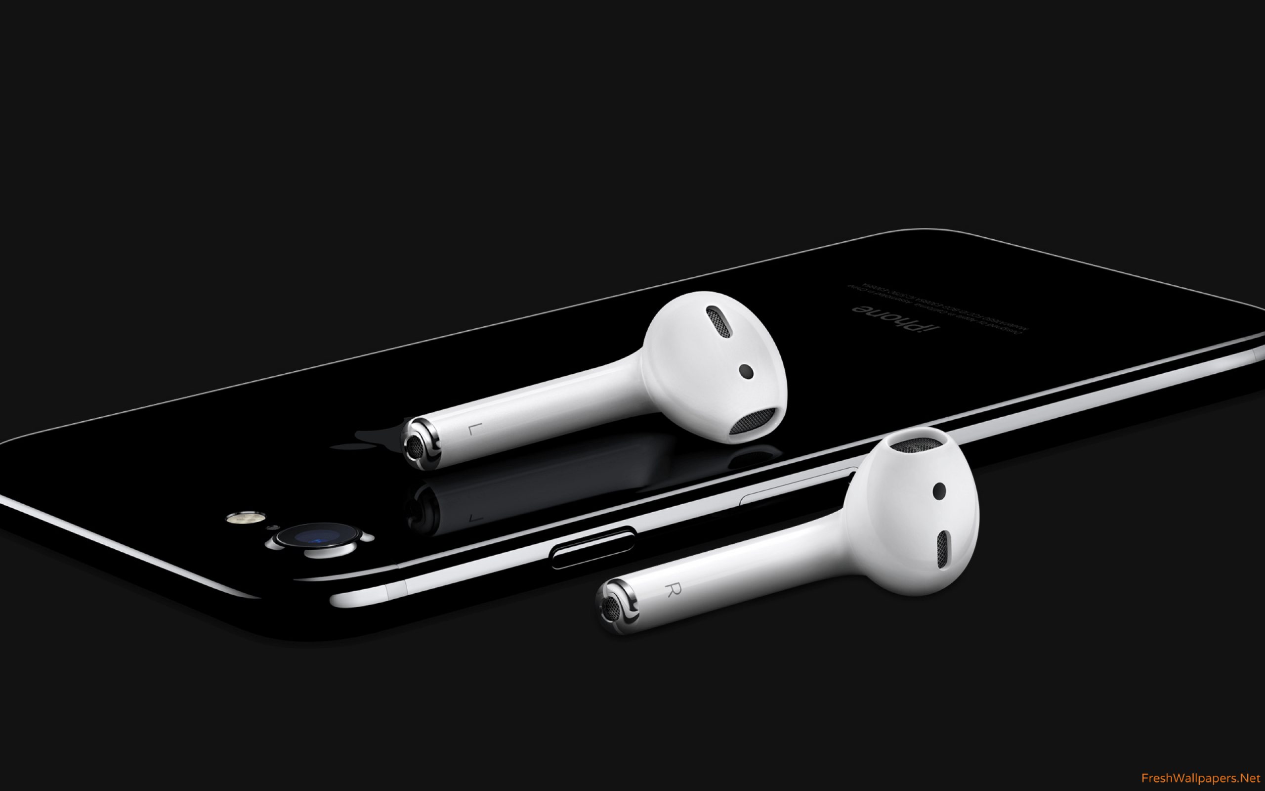 iPhone 7 with AirPods wallpaper