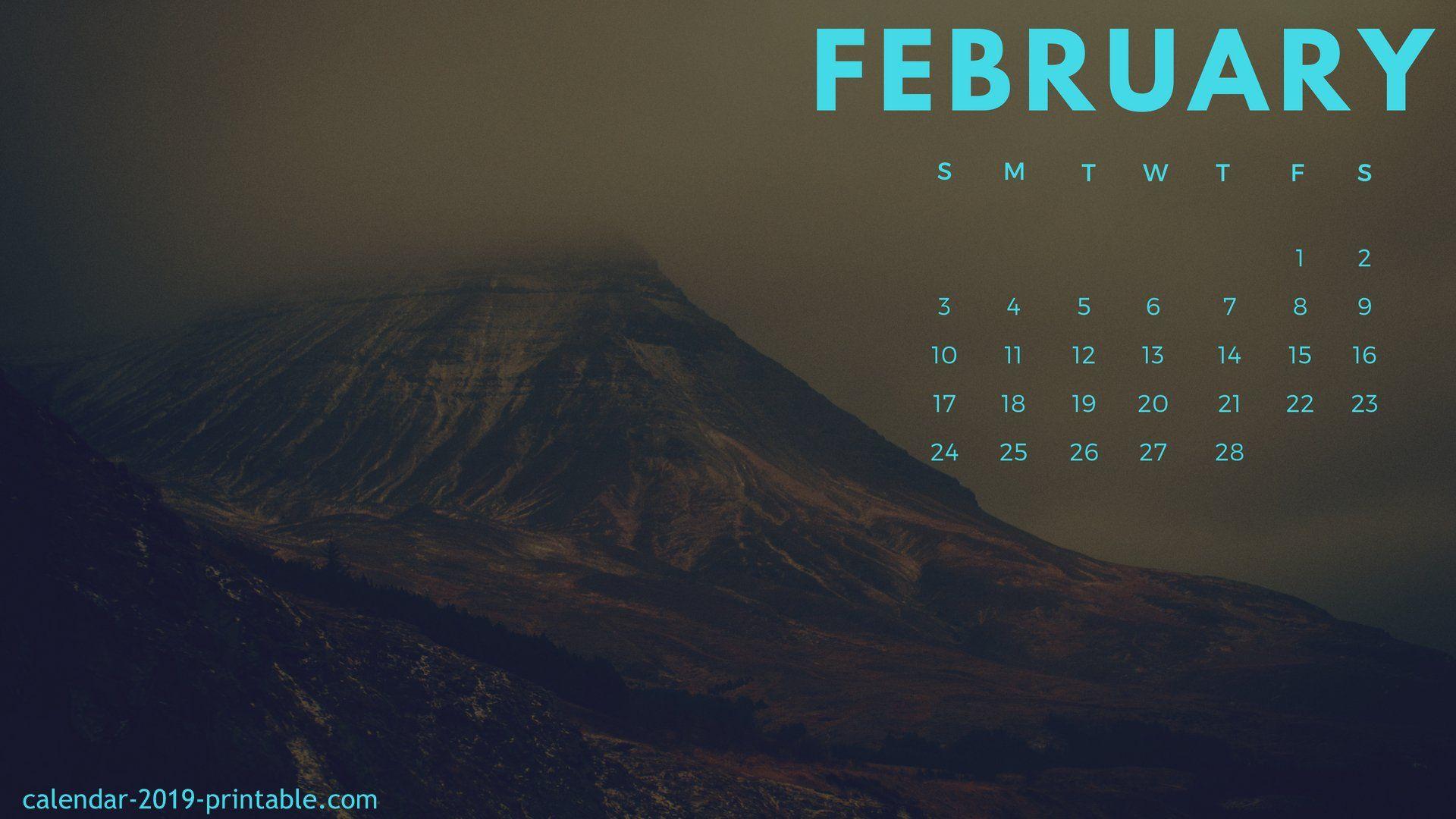 February 2019 Calendar Desktop Wallpaper. Calendar 2019 Printable