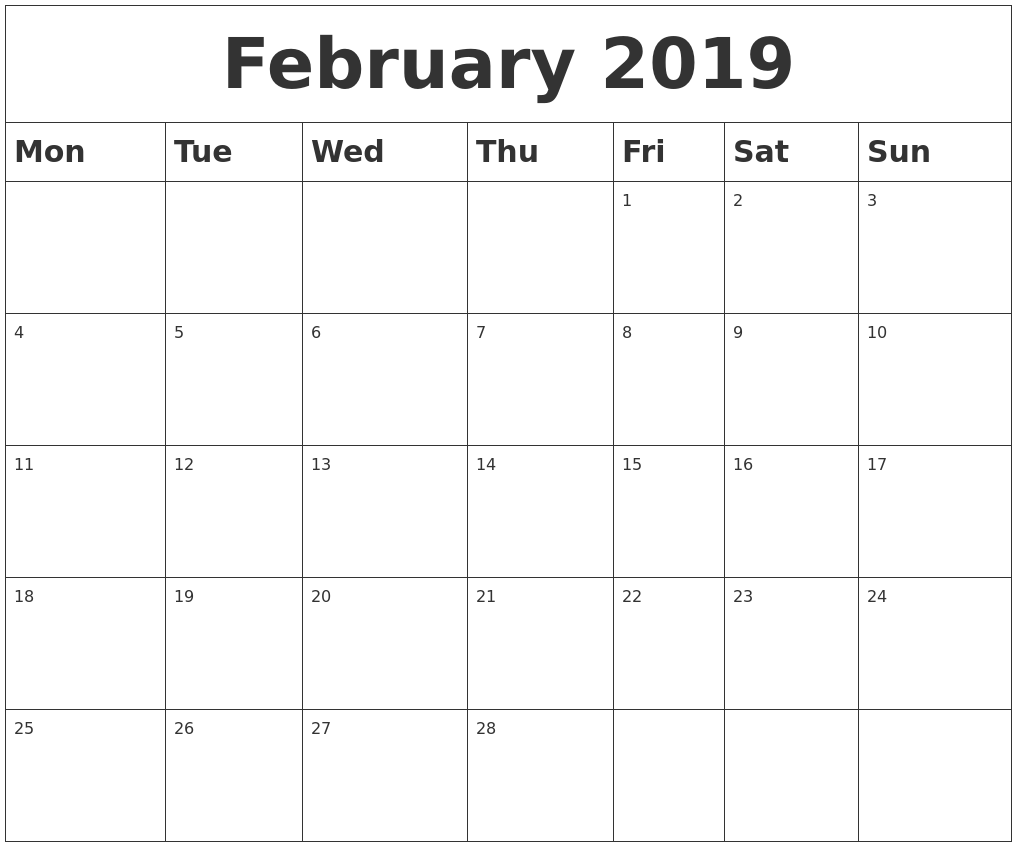 February 2019 Calendar Wallpapers - Wallpaper Cave