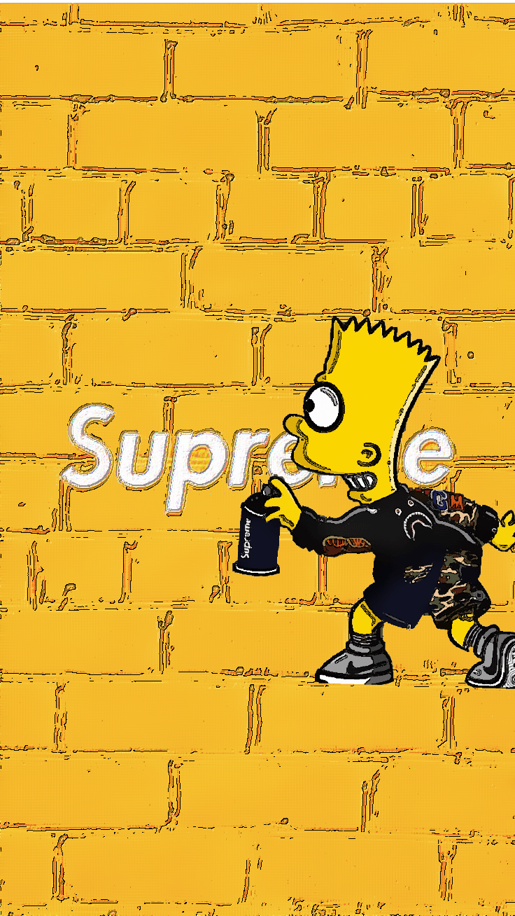 Supreme #BartxSupreme #Yellow. Simpson wallpaper iphone
