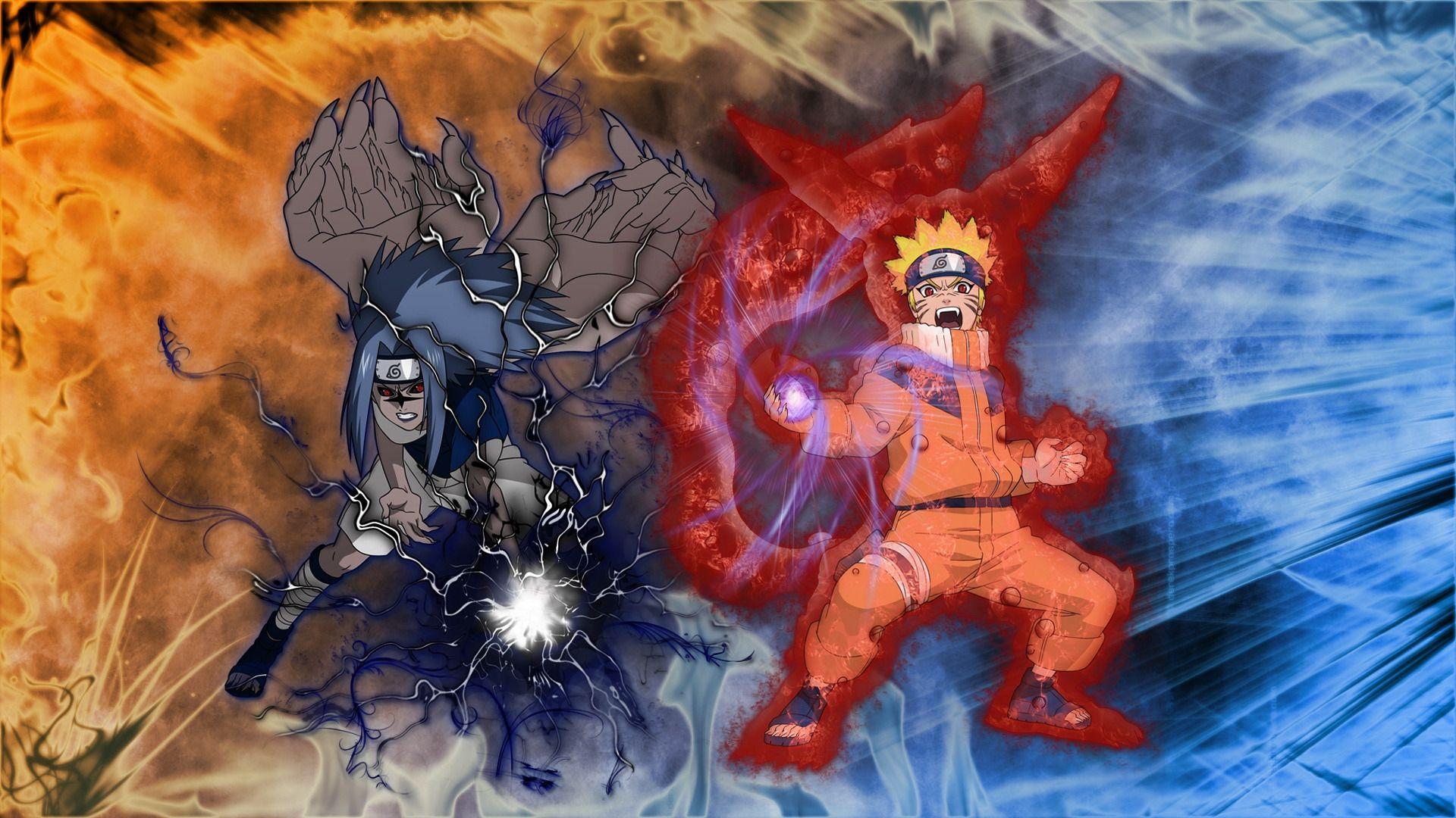 Naruto Kyuubi VS Sasuke Wallpaper (1920x1080)