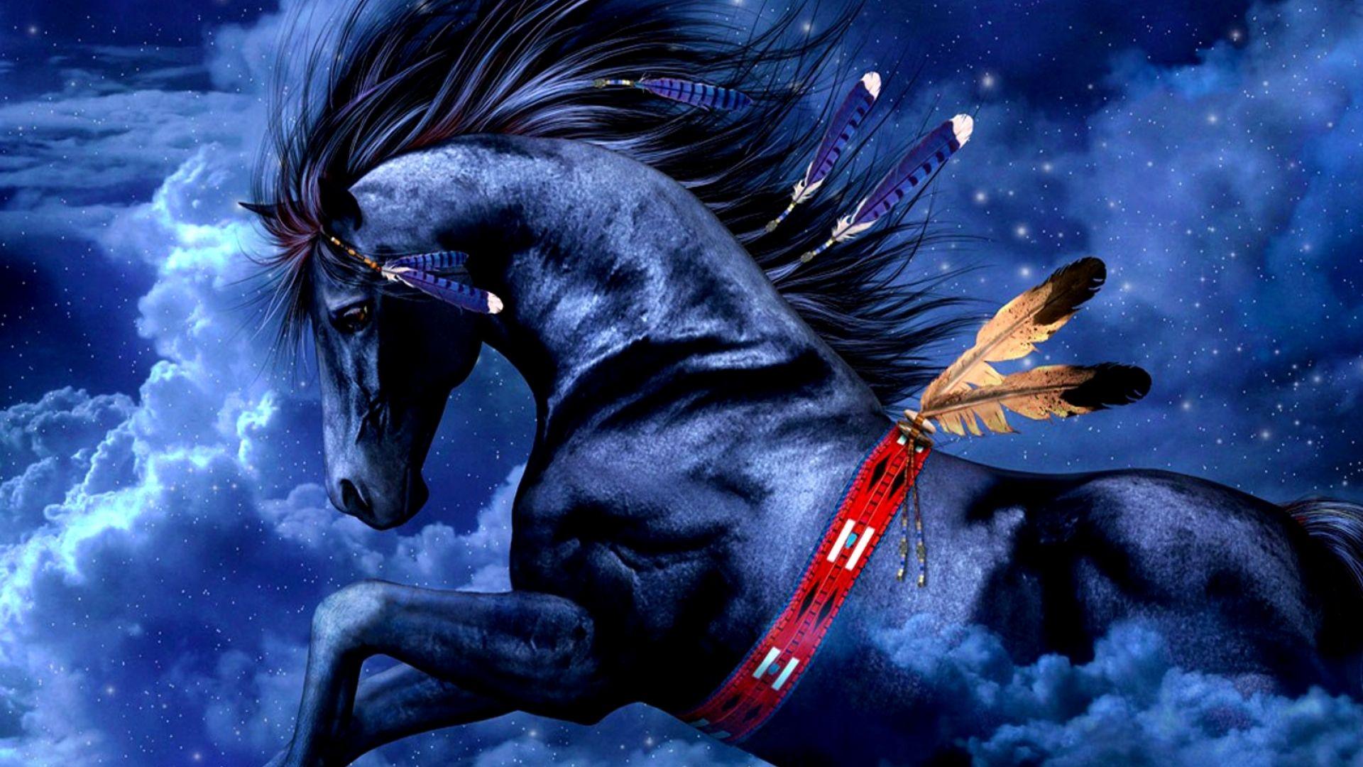 3D Fantasy Art Horses HD Black Horse Wallpaper Wp680369