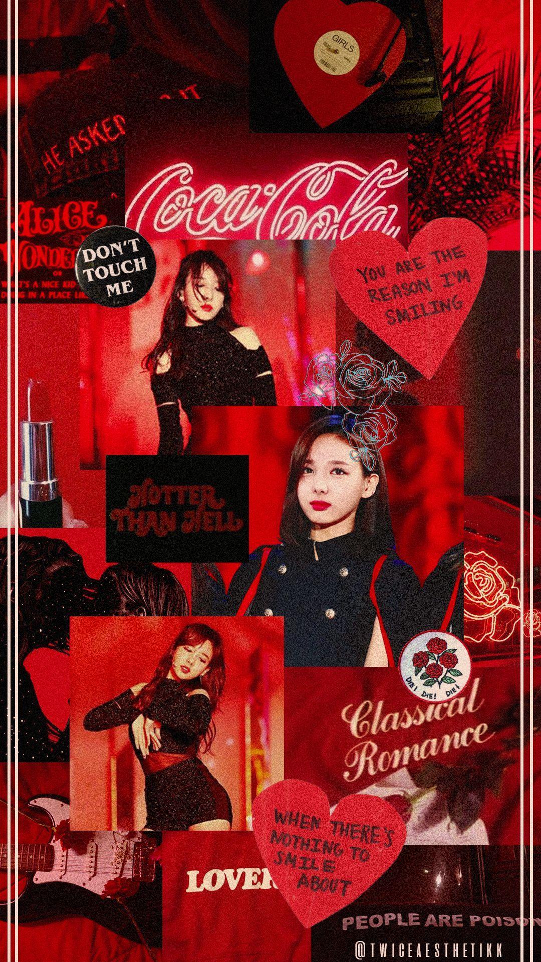 Nayeon in hot red aesthetic #Twice #Nayeon #Aesthetic