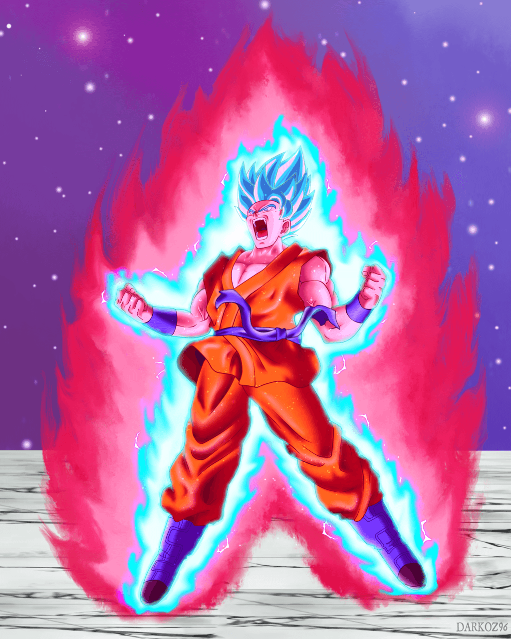 Desenho goku ssj blue kaioken