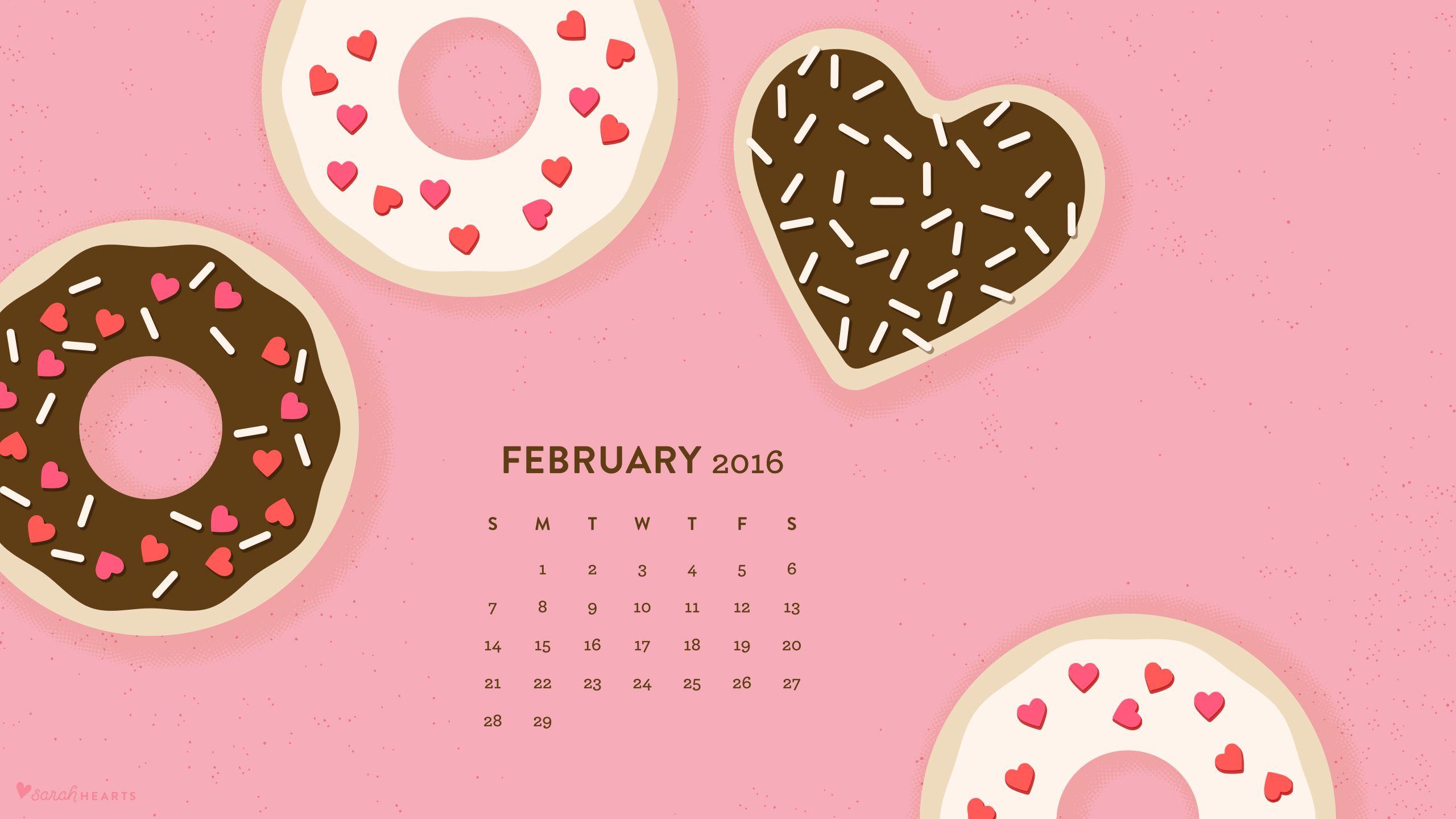 February 2016 Calendar Wallpaper
