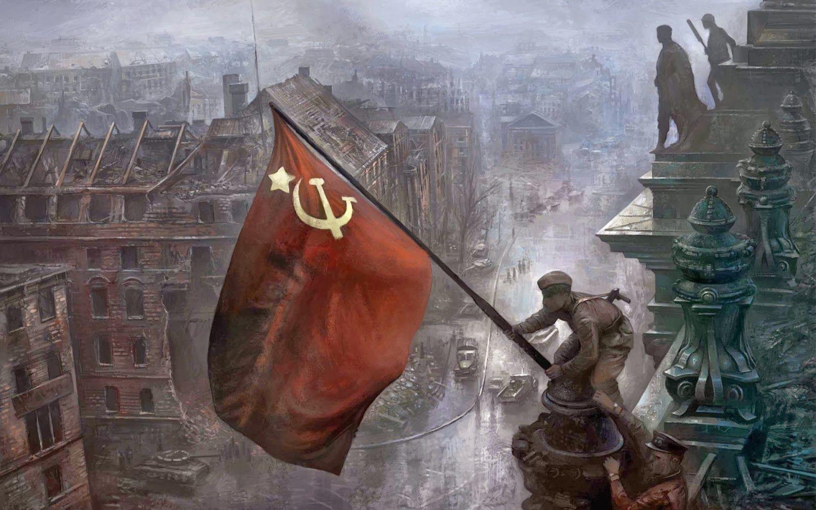 The Soviet flag over the Reichstag, 1945. History. World War II