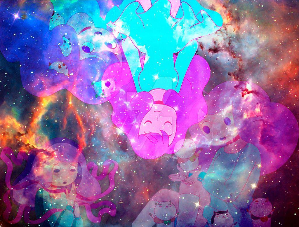 Bee and Puppycat galaxy wallpaper