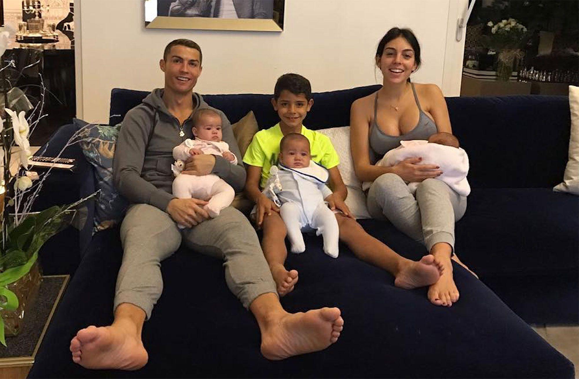 Cristiano Ronaldo and Georgina Rodriguez Pose with Their Kids