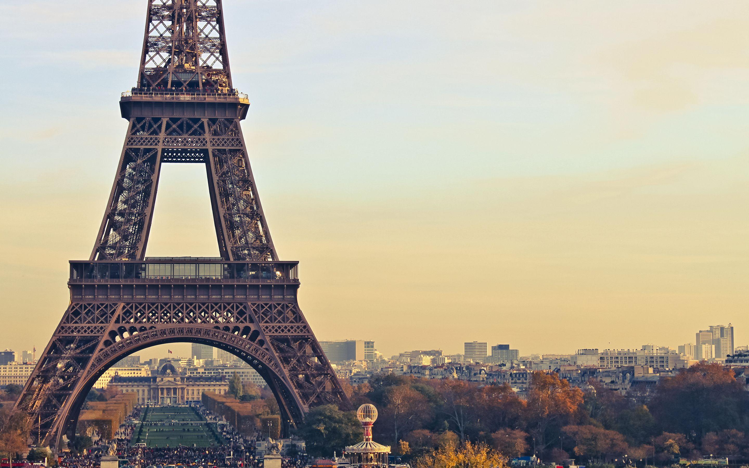 Download wallpaper Eiffel Tower, 4k, french landmarks, autumn