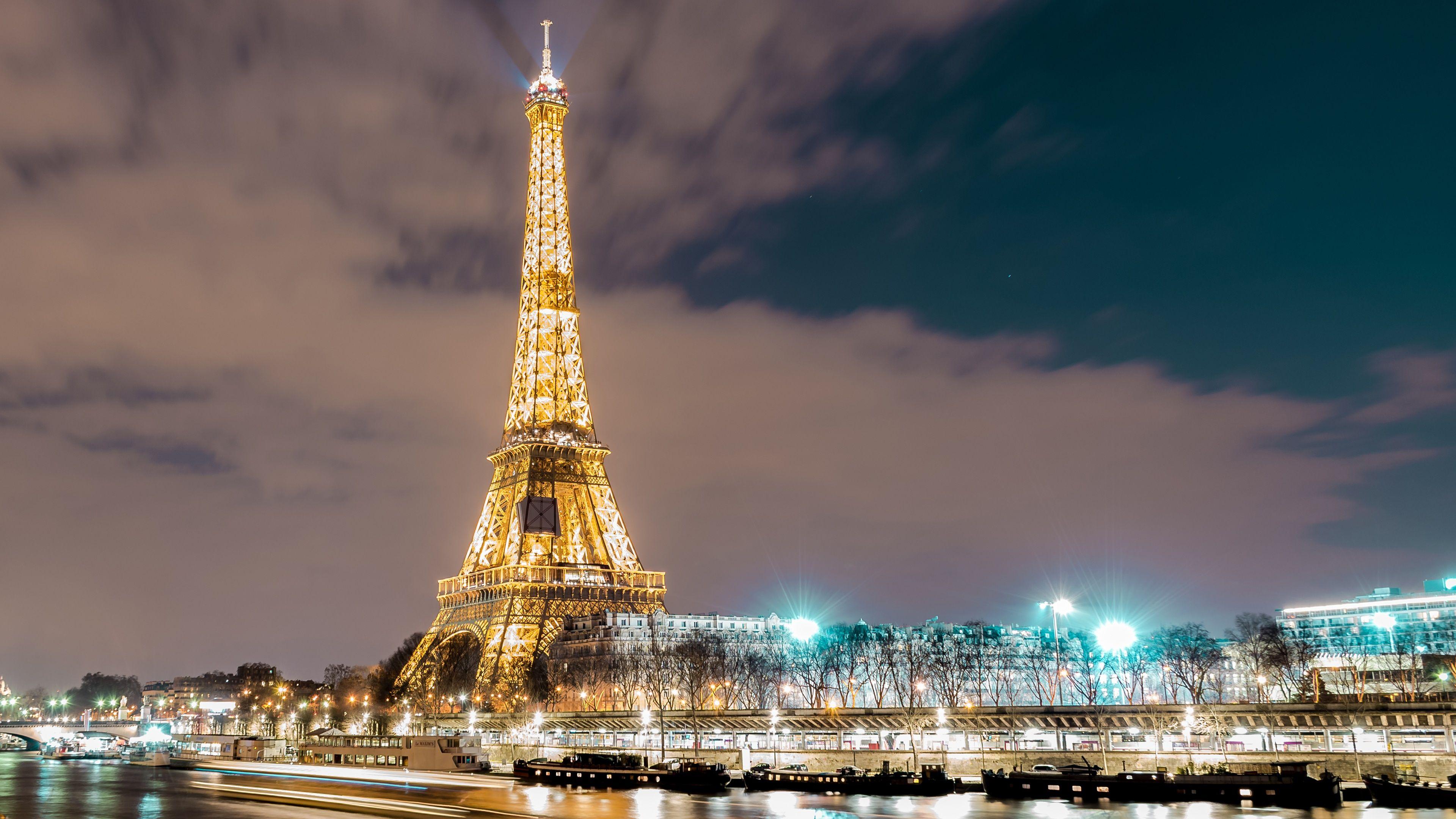 Eiffel Tower And Seine River 4K UltraHD Wallpaper. Wallpaper Studio